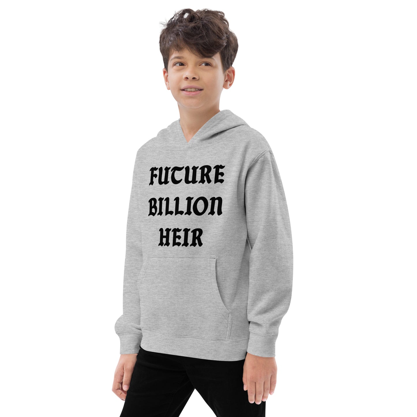 FUTURE BILLION HEIR KIDS FLEECE HOODIE (BLACK PRINT)