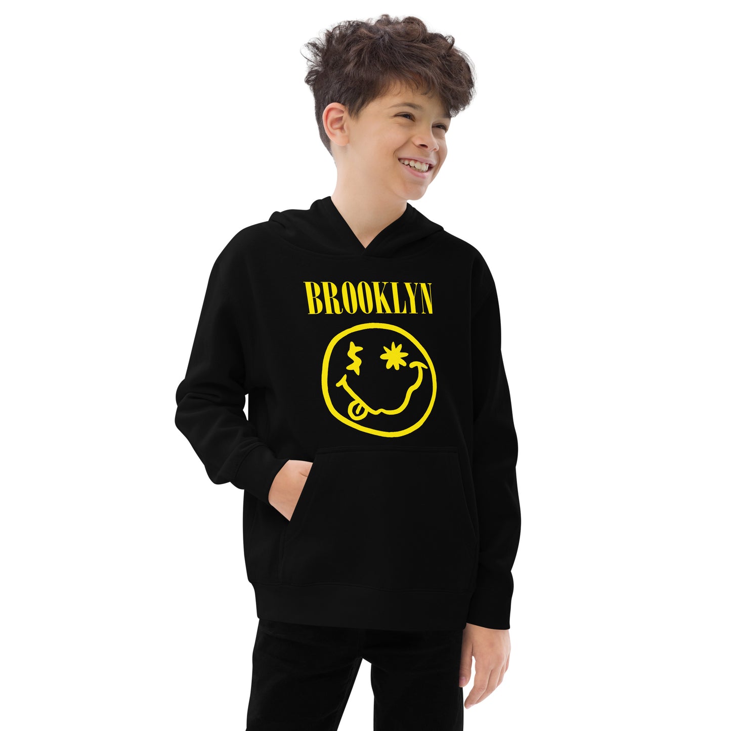 BABY BKRX - BROOKLYN "SMILEY" FACE KIDS FLEECE HOODIE