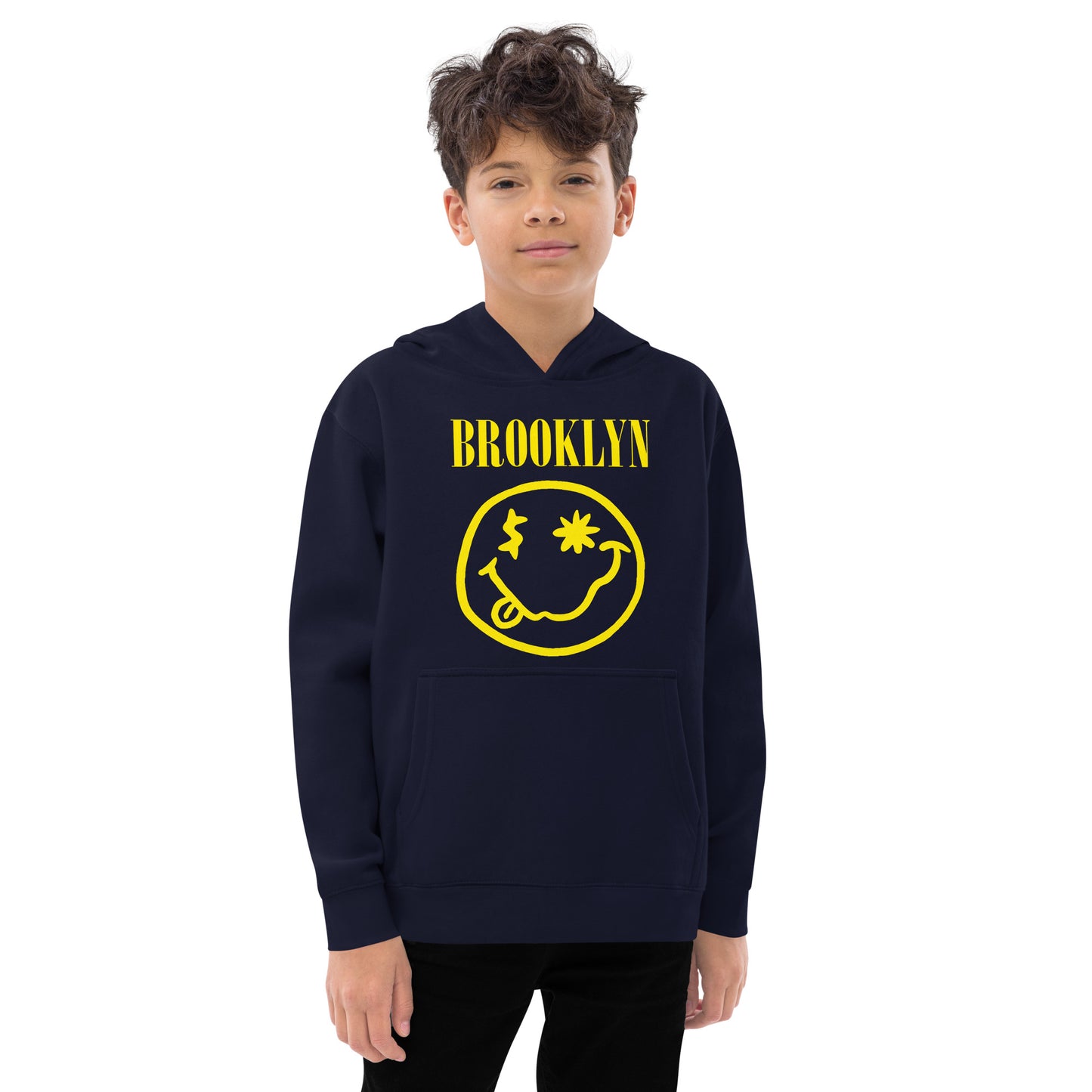 BABY BKRX - BROOKLYN "SMILEY" FACE KIDS FLEECE HOODIE