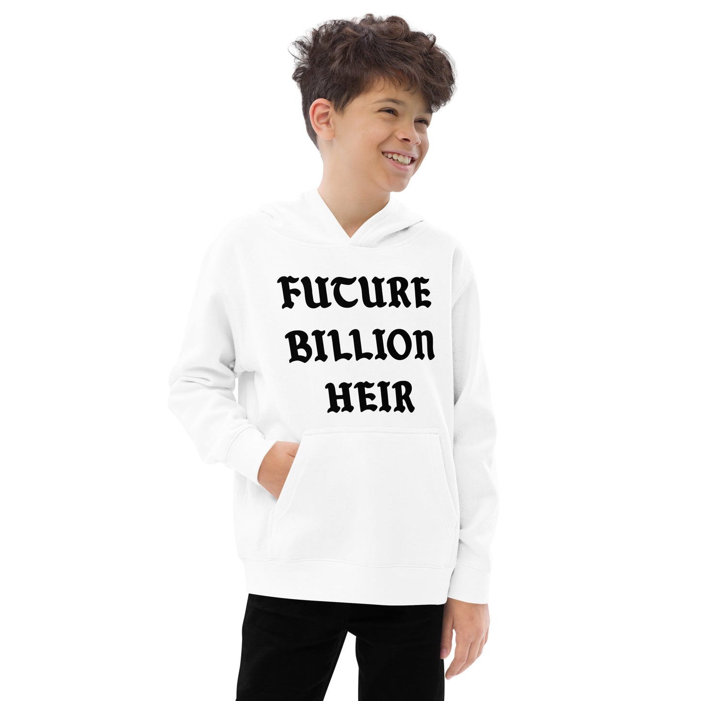 FUTURE BILLION HEIR KIDS FLEECE HOODIE (BLACK PRINT)