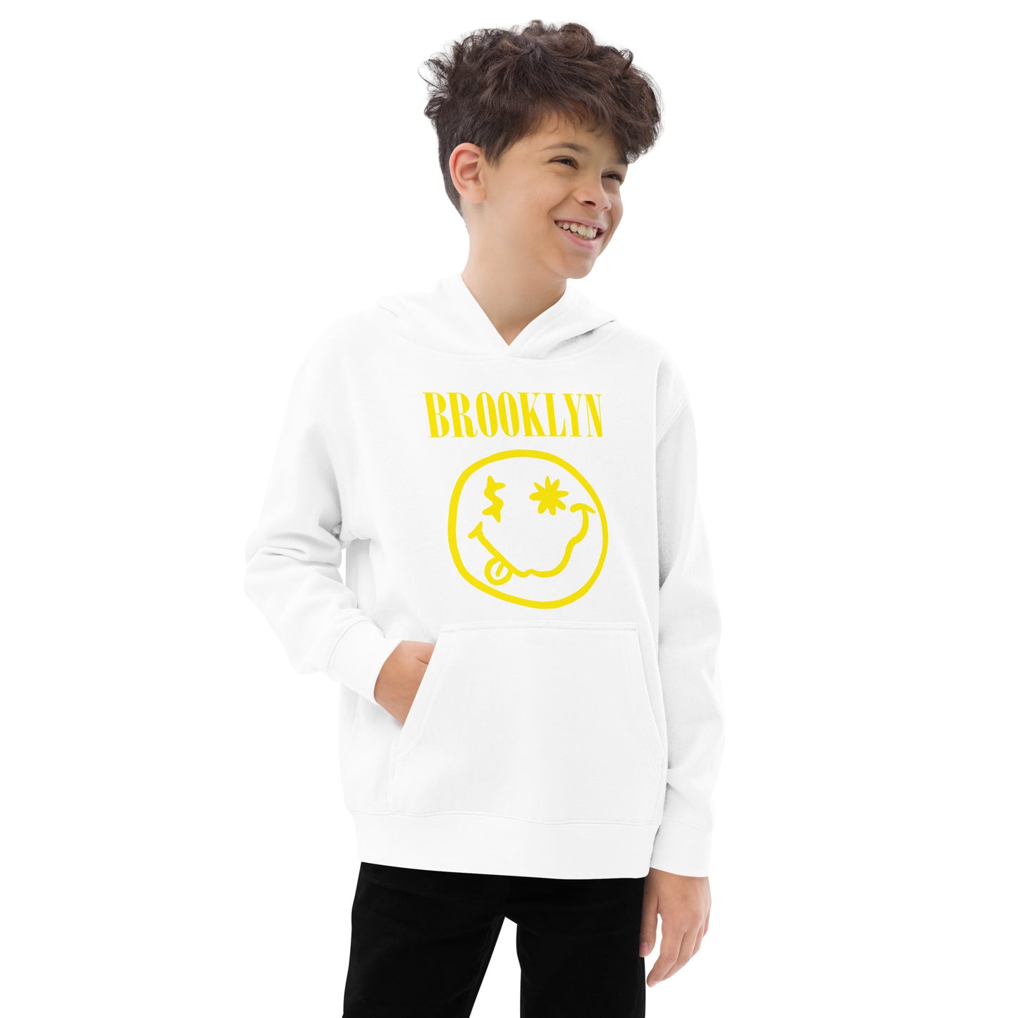 BABY BKRX - BROOKLYN "SMILEY" FACE KIDS FLEECE HOODIE