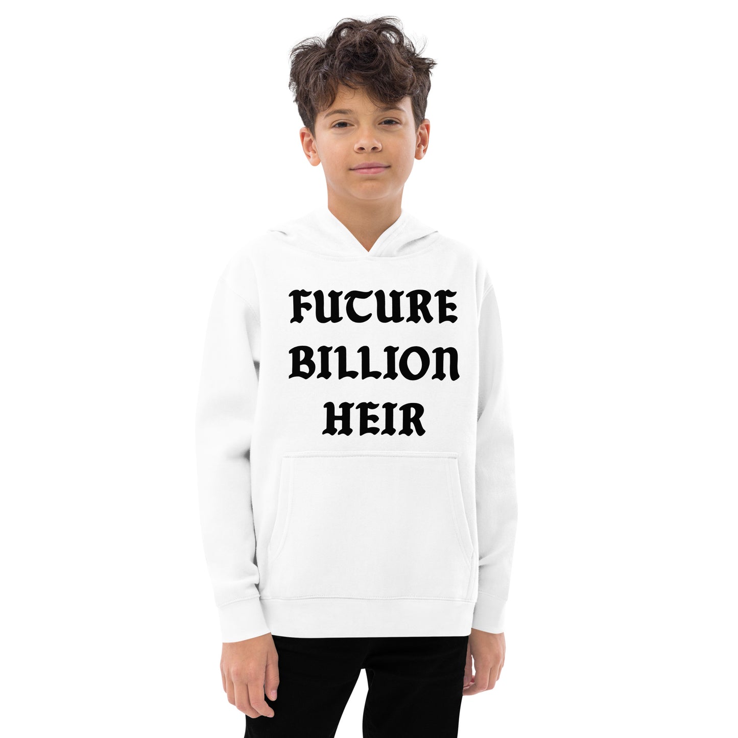 FUTURE BILLION HEIR KIDS FLEECE HOODIE (BLACK PRINT)