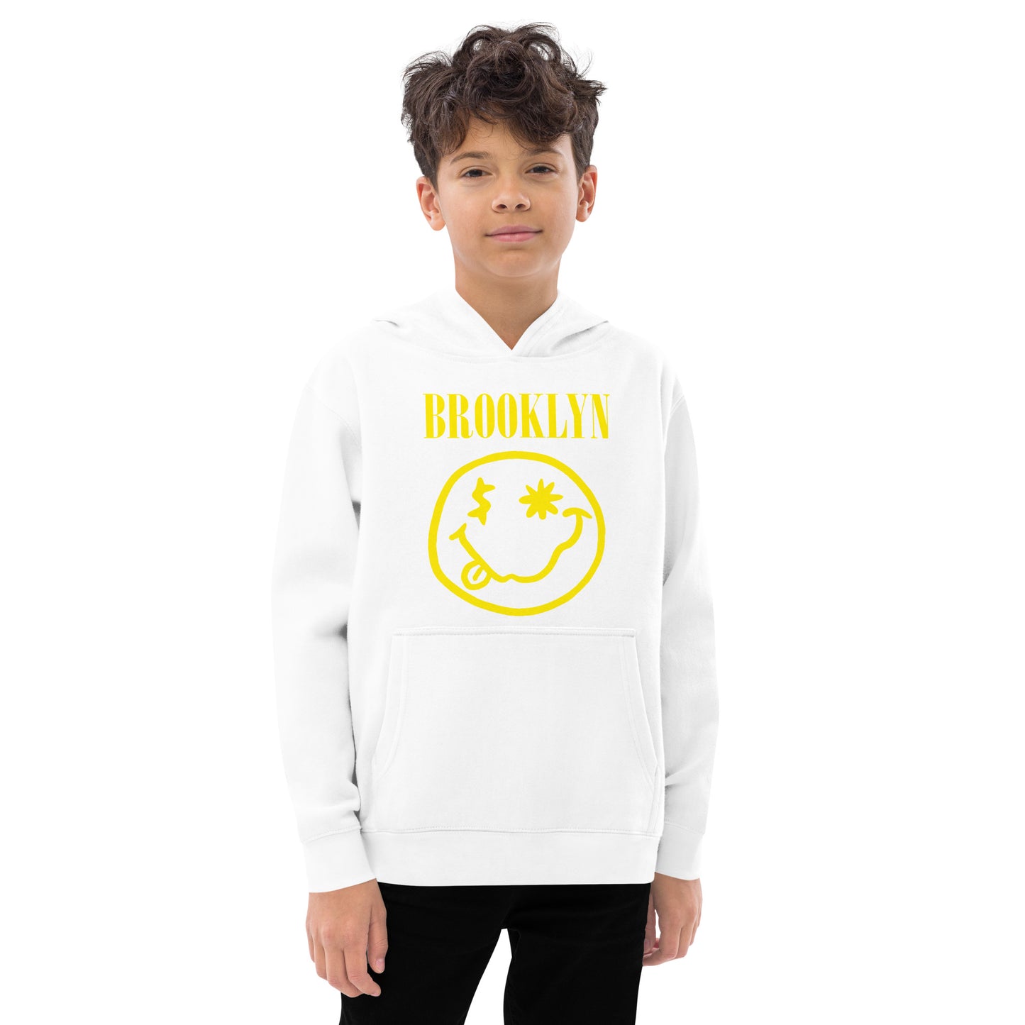 BABY BKRX - BROOKLYN "SMILEY" FACE KIDS FLEECE HOODIE