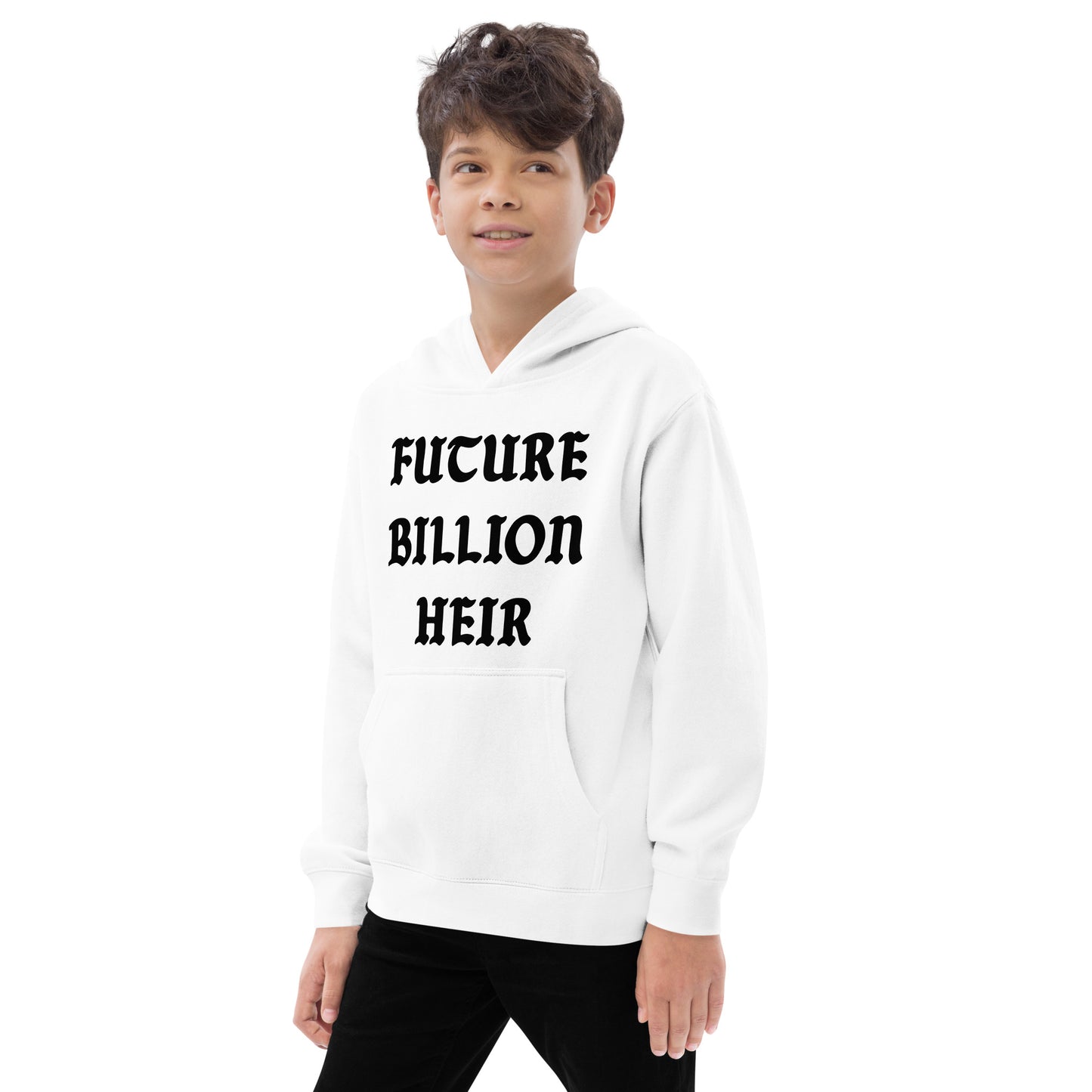 FUTURE BILLION HEIR KIDS FLEECE HOODIE (BLACK PRINT)