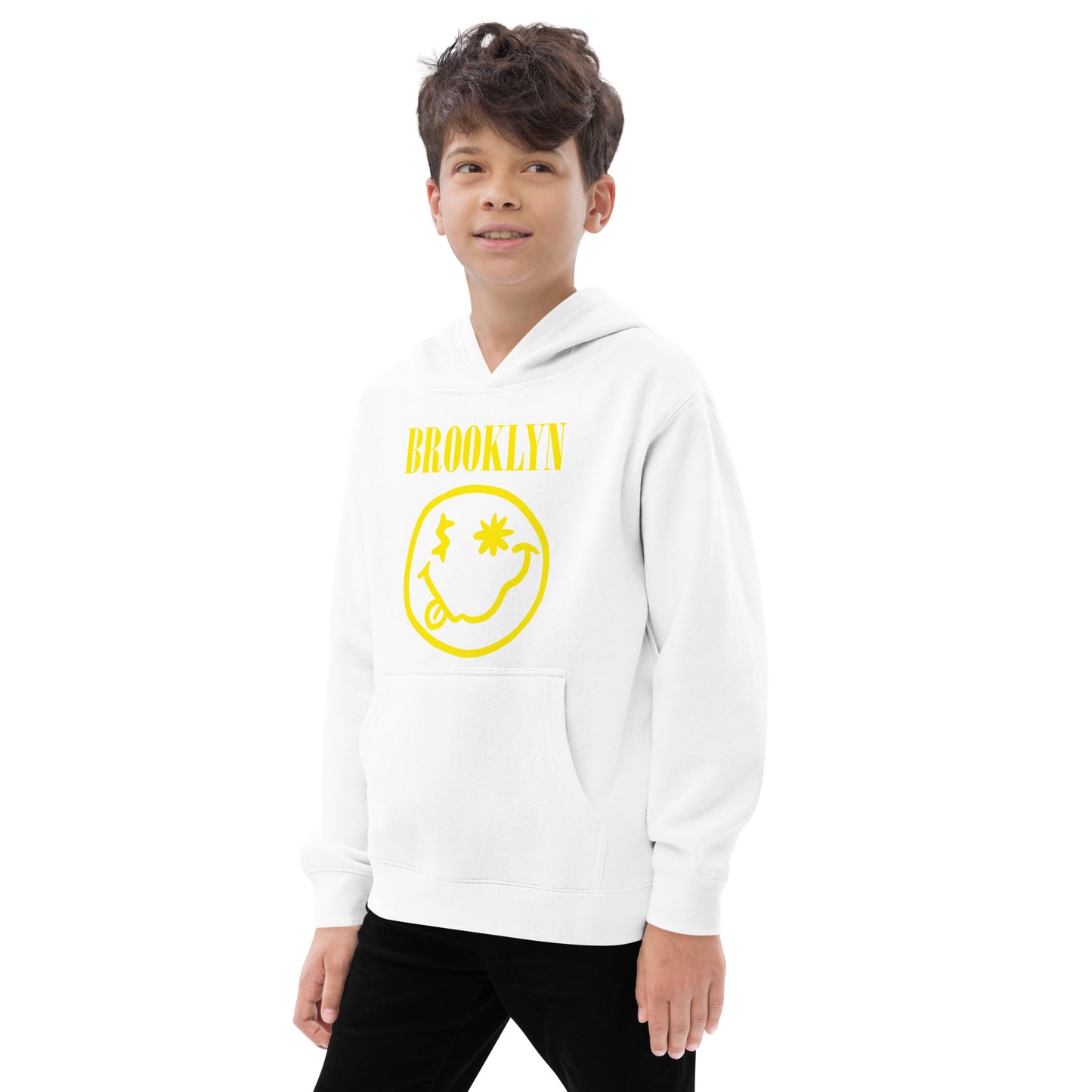 BABY BKRX - BROOKLYN "SMILEY" FACE KIDS FLEECE HOODIE