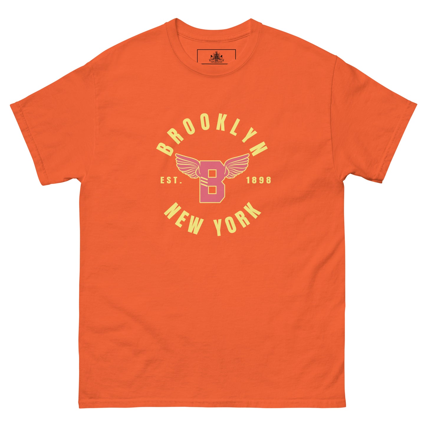 B-WING - BKNY EST. 1898 MENS CLASSIC TEE (PINK & YELLOW)