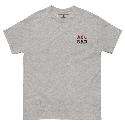 ACT BAD MENS CLASSIC TEE (RED/BLACK STITCH)