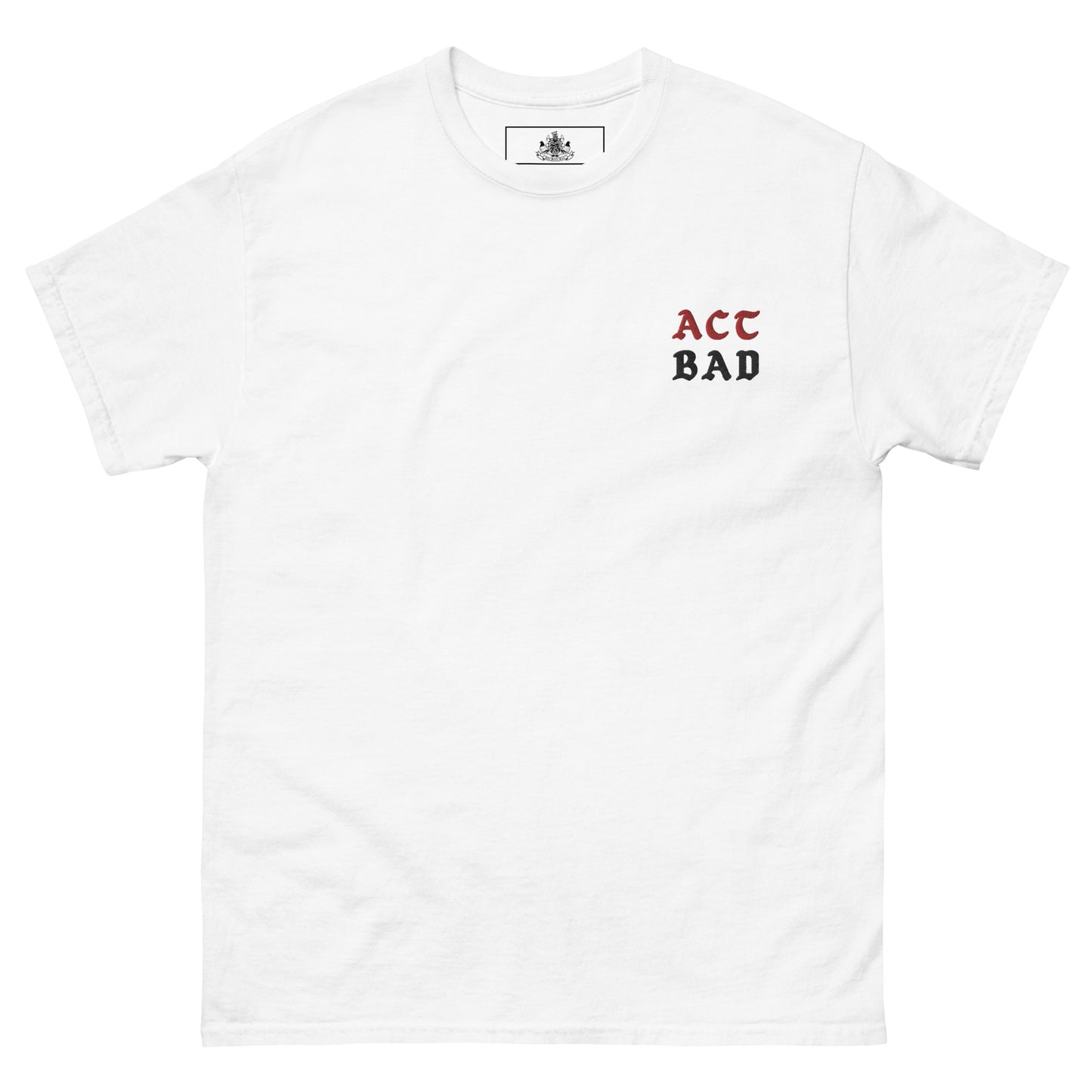 ACT BAD MENS CLASSIC TEE (RED/BLACK STITCH)