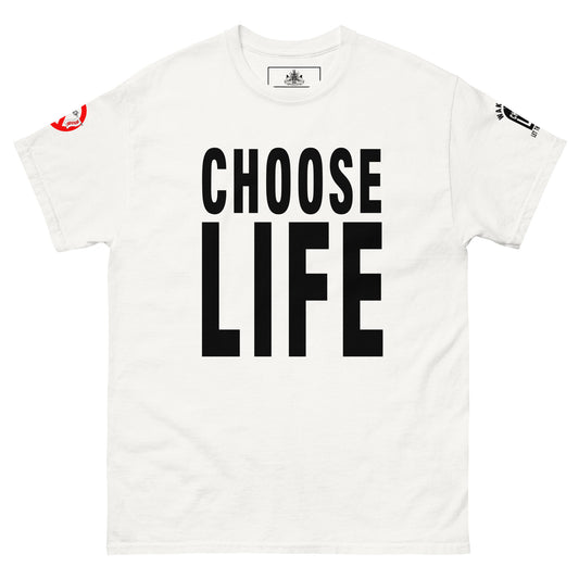 FXCK GUNZ...CHOOSE LIFE MENS CLASSIC TEE (BLACK PRINT)