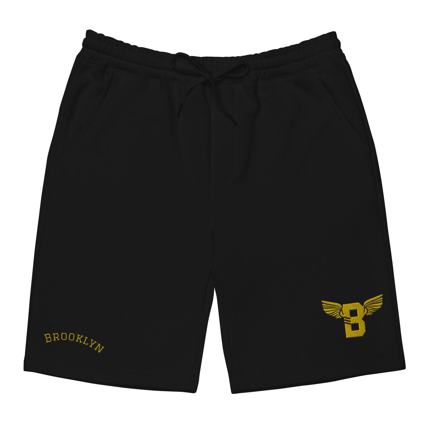 "B" IS FOR BROOKLYN - B-WING FLEECE SHORTS (YELLOW/BLACK STITCH)