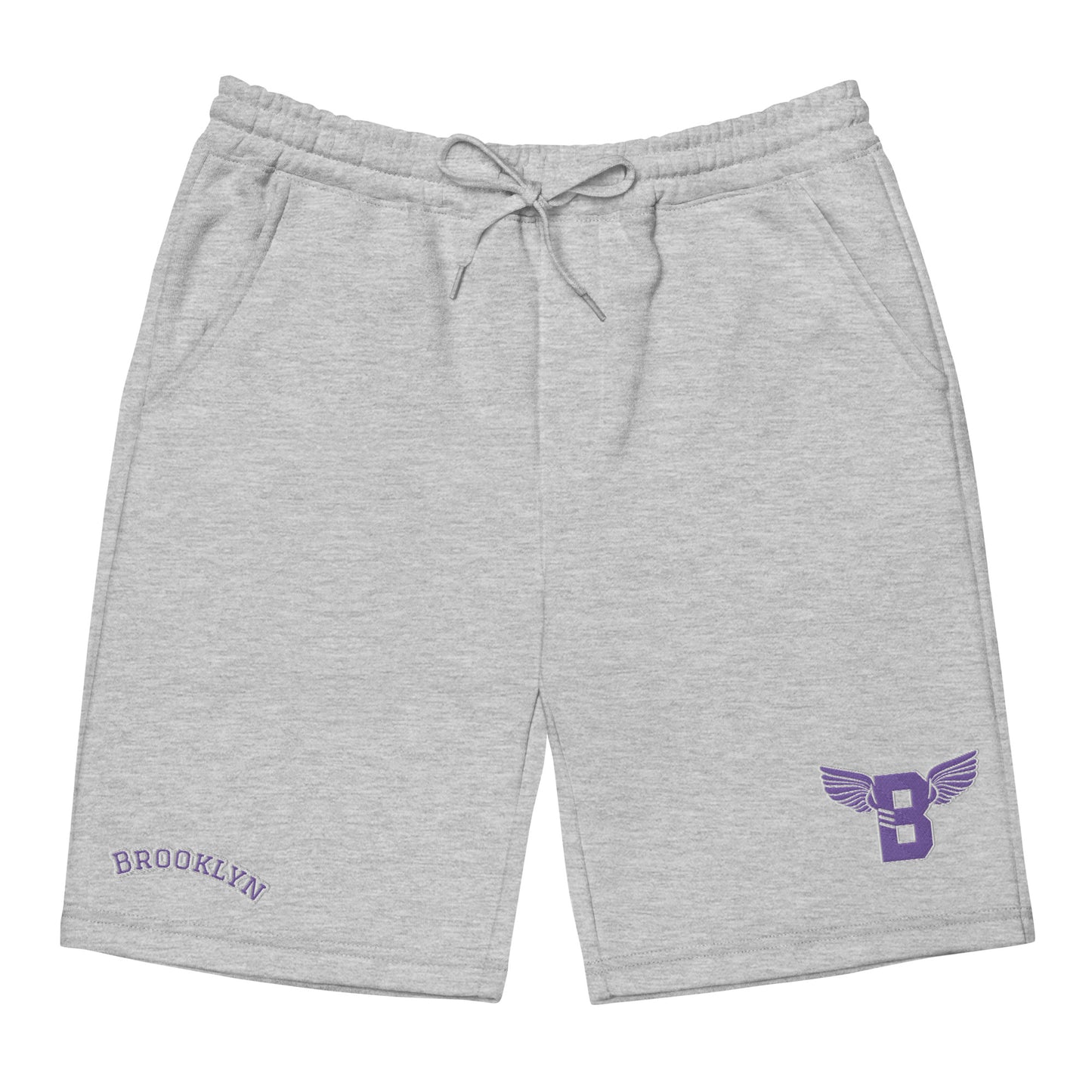 "B" IS FOR BROOKLYN - B-WING FLEECE SHORTS (PURPLE/WHITE STITCH)