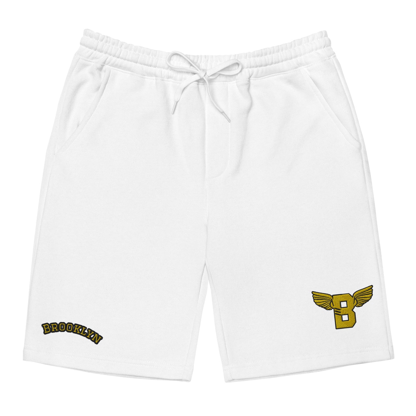 "B" IS FOR BROOKLYN - B-WING FLEECE SHORTS (YELLOW/BLACK STITCH)