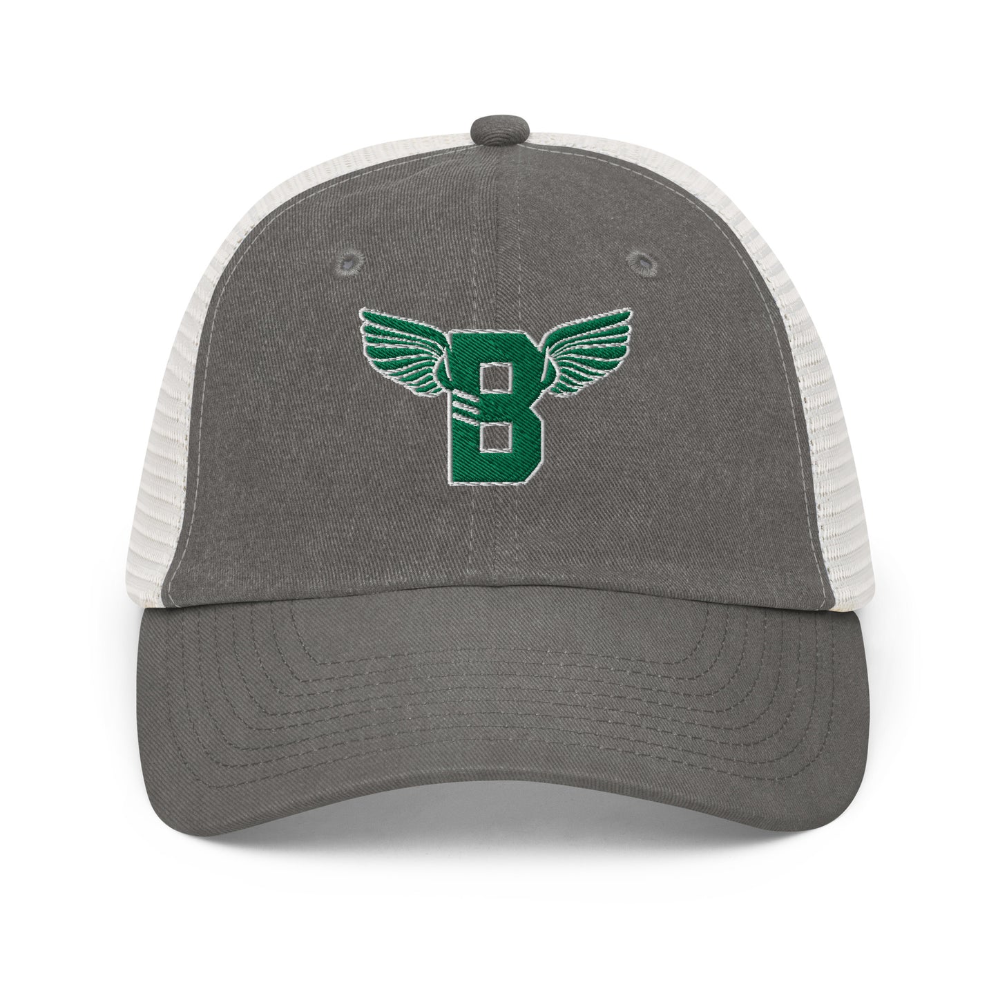 "B" IS FOR BROOKLYN - B-WING MESH DAD HAT (KELLY GREEN STITCH)