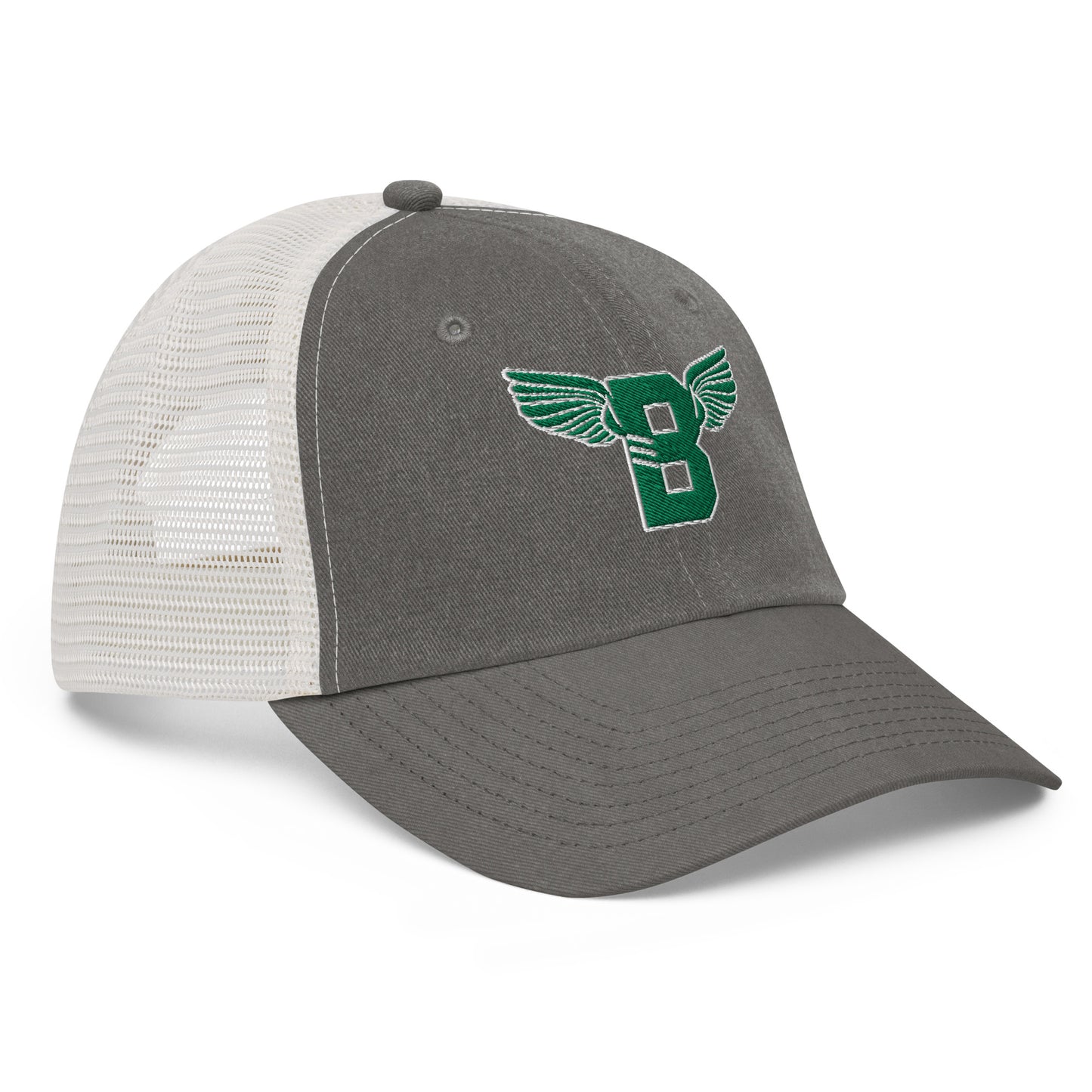 "B" IS FOR BROOKLYN - B-WING MESH DAD HAT (KELLY GREEN STITCH)