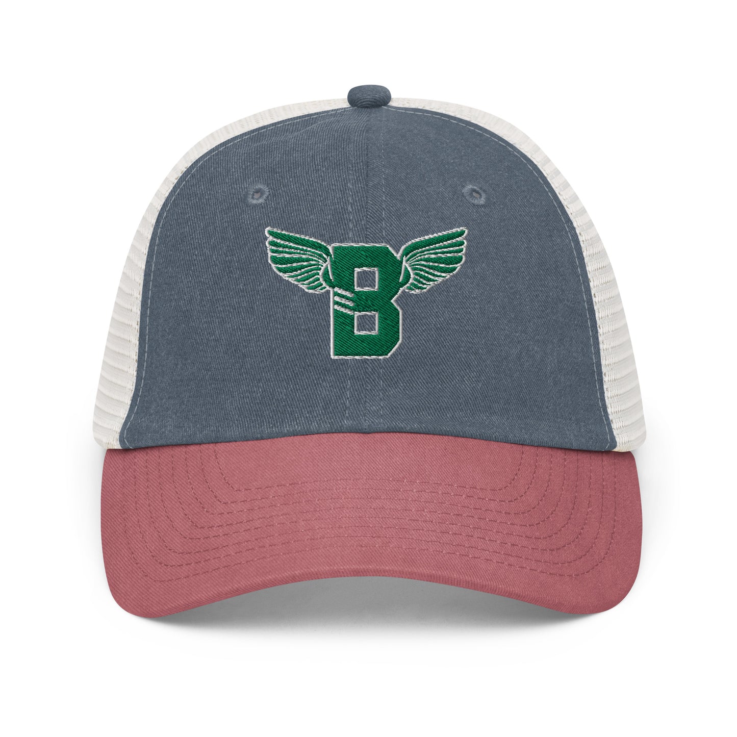 "B" IS FOR BROOKLYN - B-WING MESH DAD HAT (KELLY GREEN STITCH)