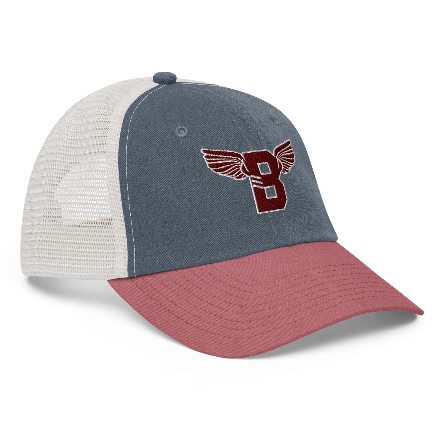 "B" IS FOR BROOKLYN - B-WING MESH DAD HAT (MAROON STITCH)