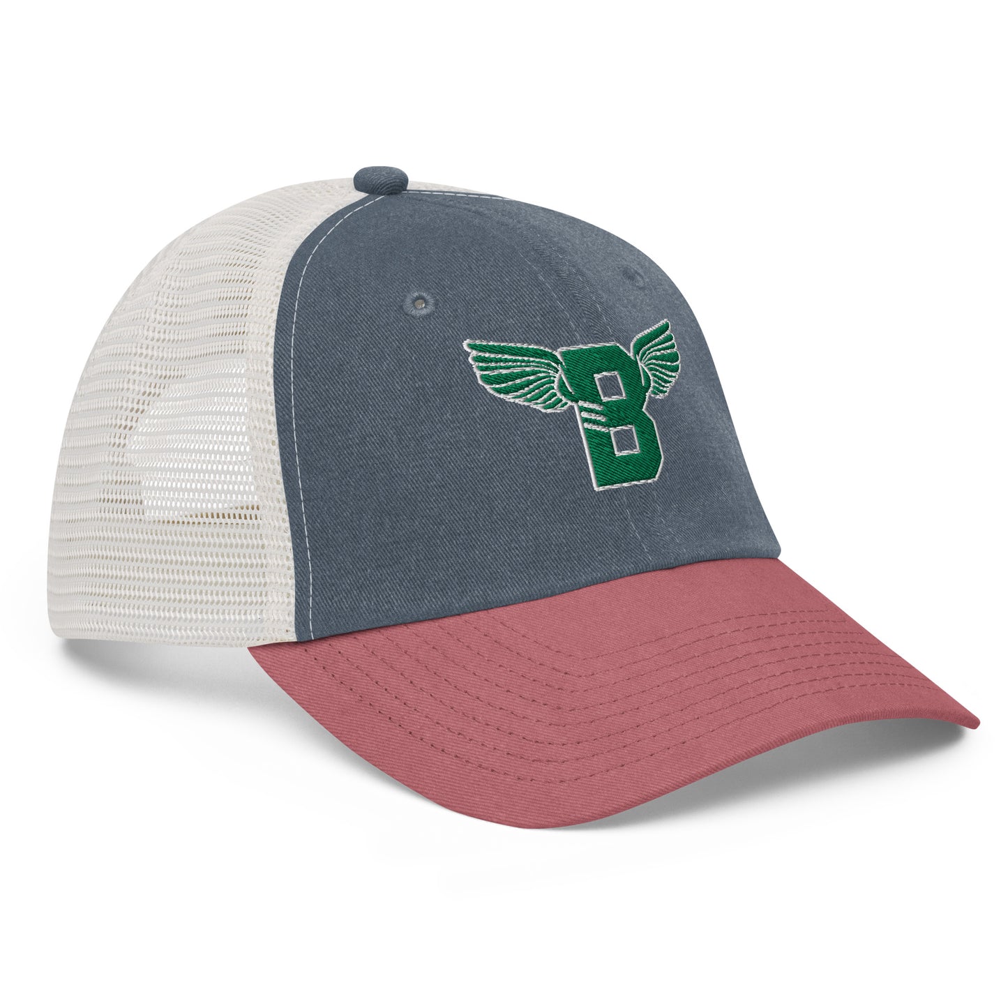 "B" IS FOR BROOKLYN - B-WING MESH DAD HAT (KELLY GREEN STITCH)