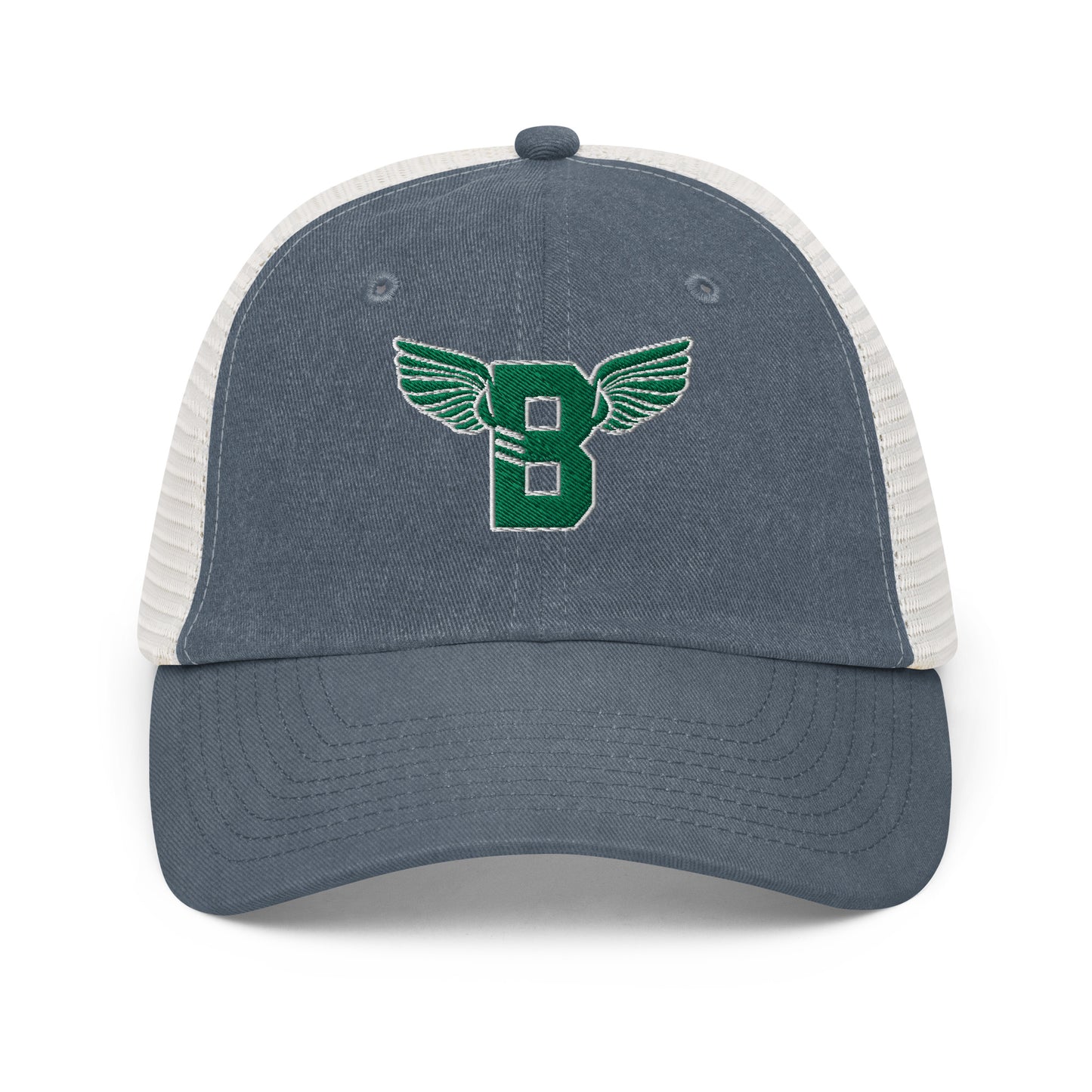 "B" IS FOR BROOKLYN - B-WING MESH DAD HAT (KELLY GREEN STITCH)