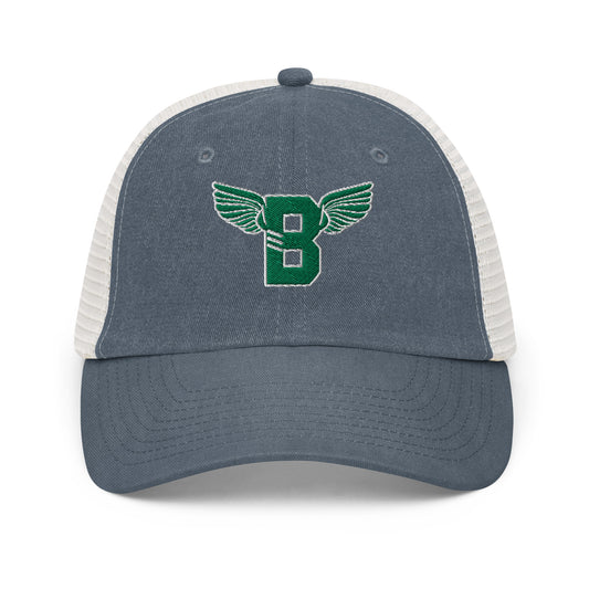 "B" IS FOR BROOKLYN - B-WING MESH DAD HAT (KELLY GREEN STITCH)