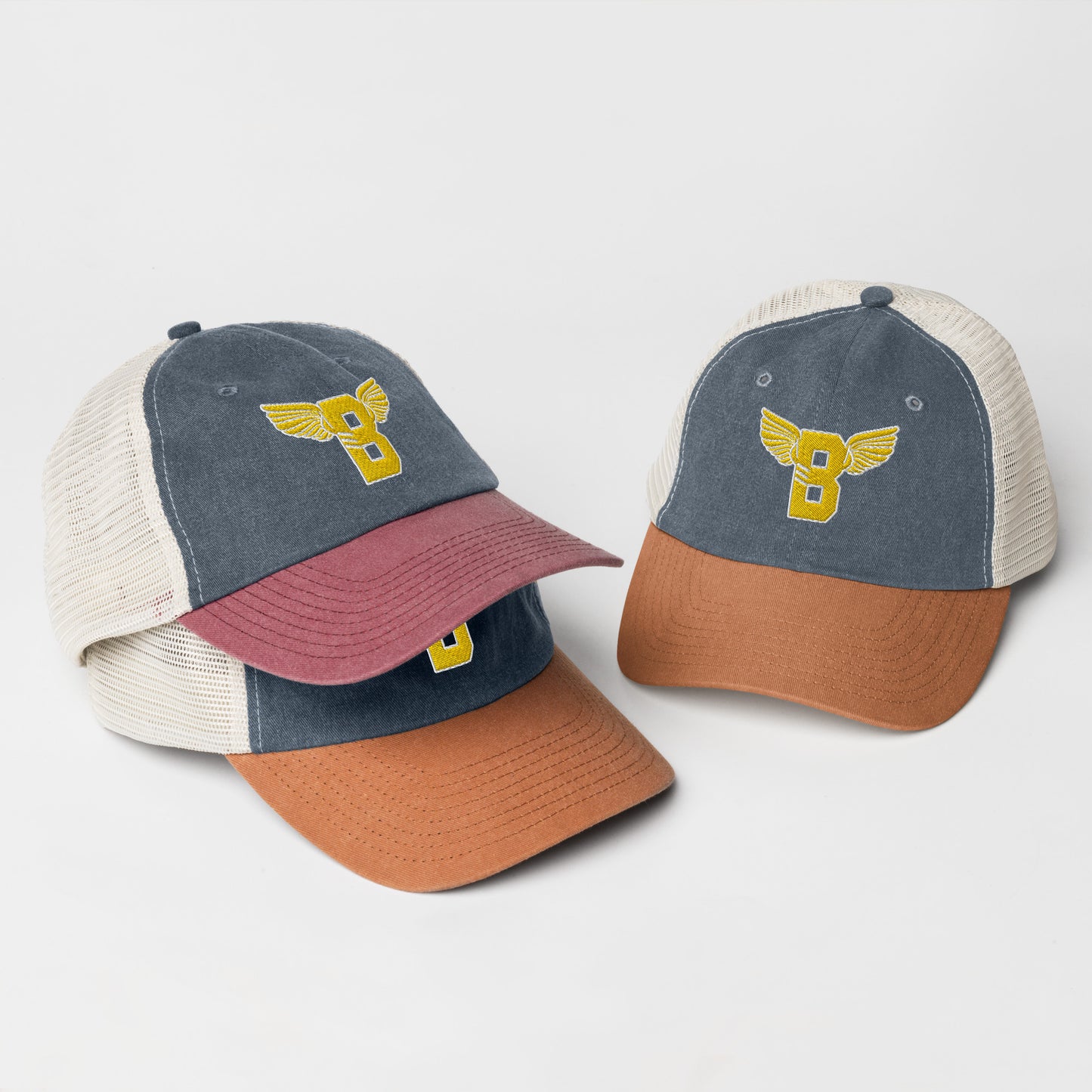 "B" IS FOR BROOKLYN - B-WING MESH DAD HAT (GOLD STITCH)