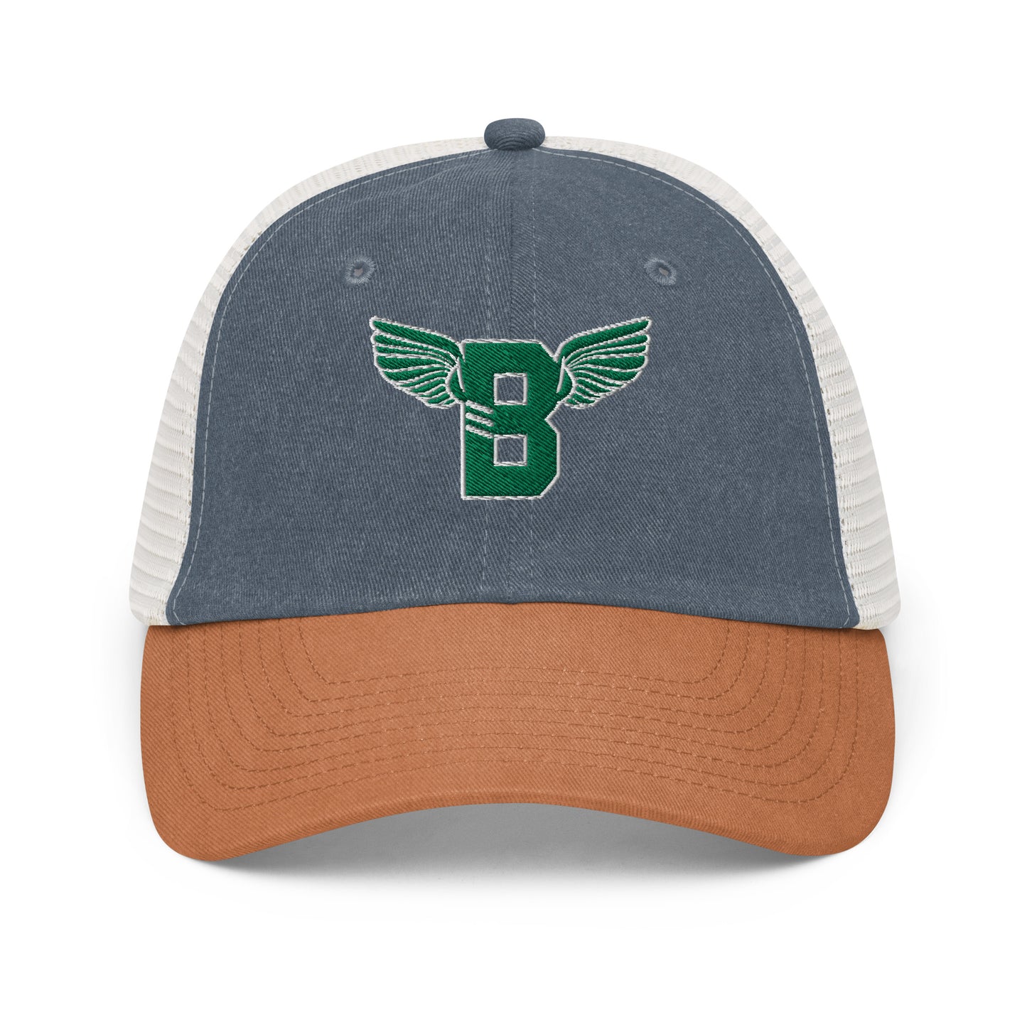 "B" IS FOR BROOKLYN - B-WING MESH DAD HAT (KELLY GREEN STITCH)