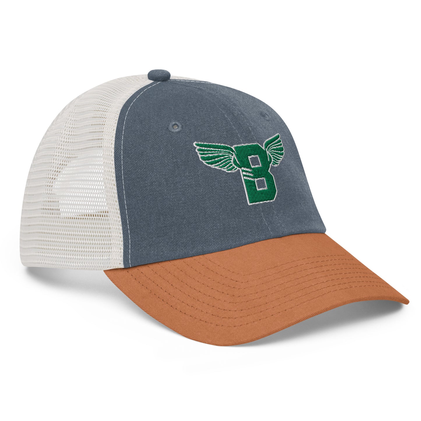 "B" IS FOR BROOKLYN - B-WING MESH DAD HAT (KELLY GREEN STITCH)