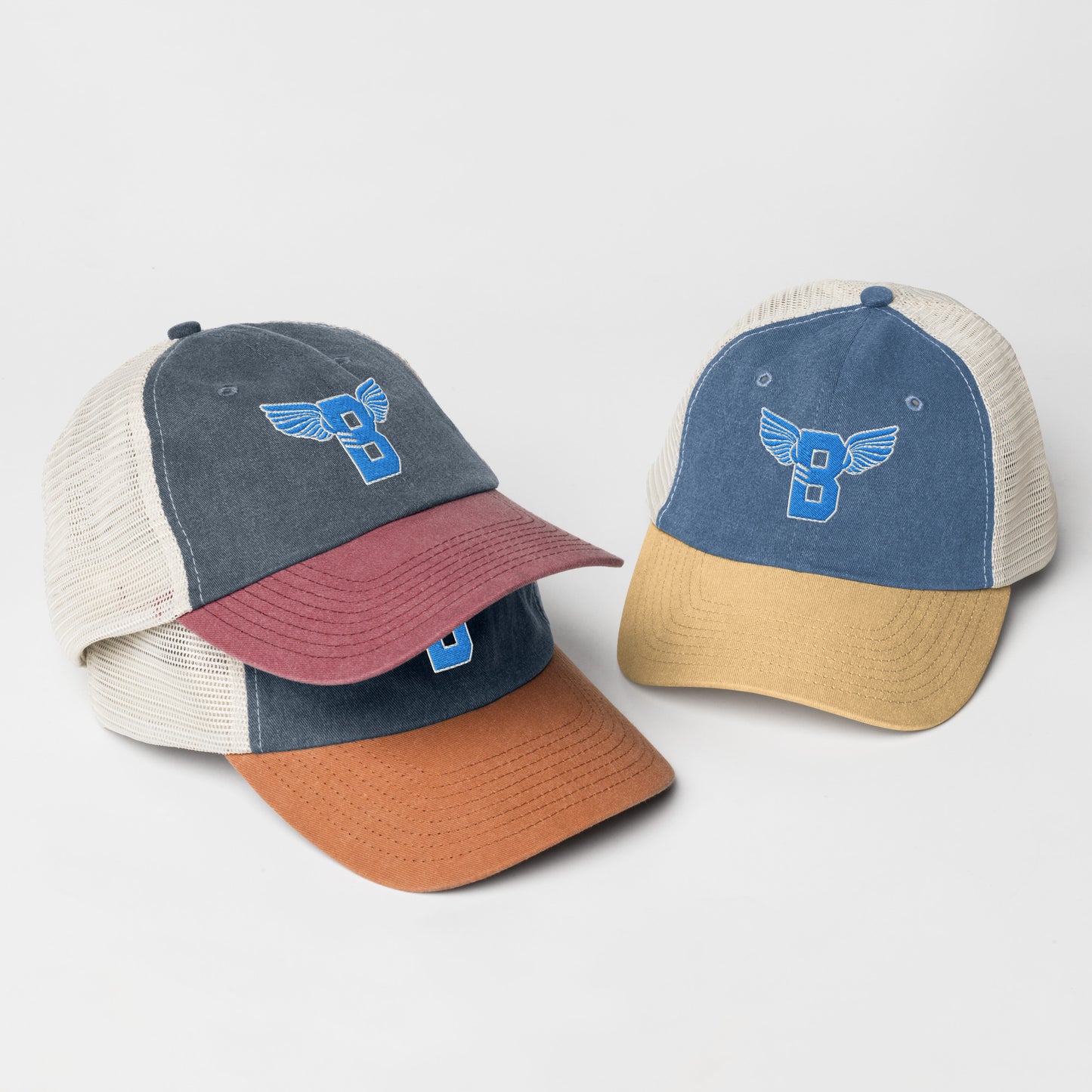 "B" IS FOR BROOKLYN - B-WING MESH DAD HAT (VIVID BLUE STITCH)