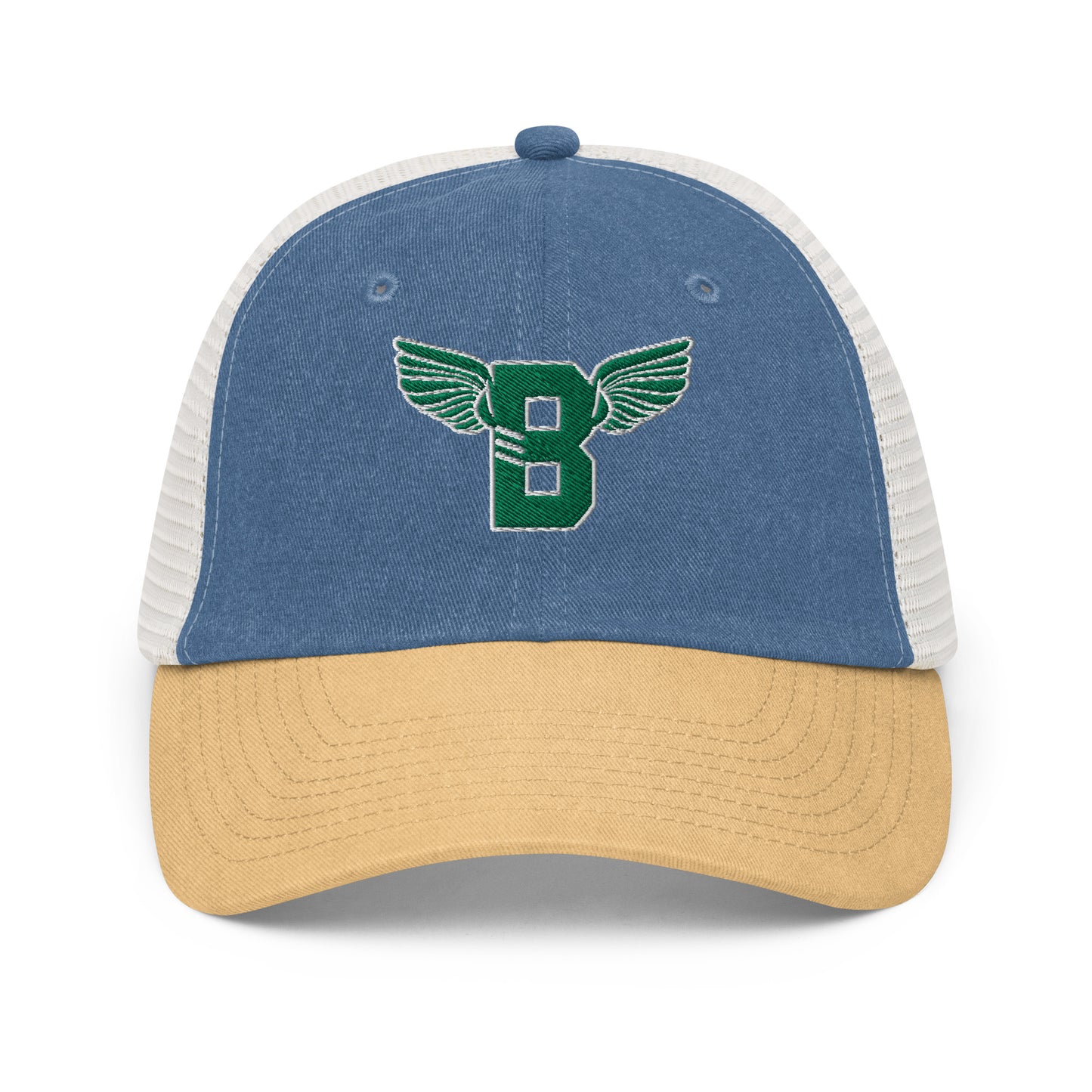 "B" IS FOR BROOKLYN - B-WING MESH DAD HAT (KELLY GREEN STITCH)