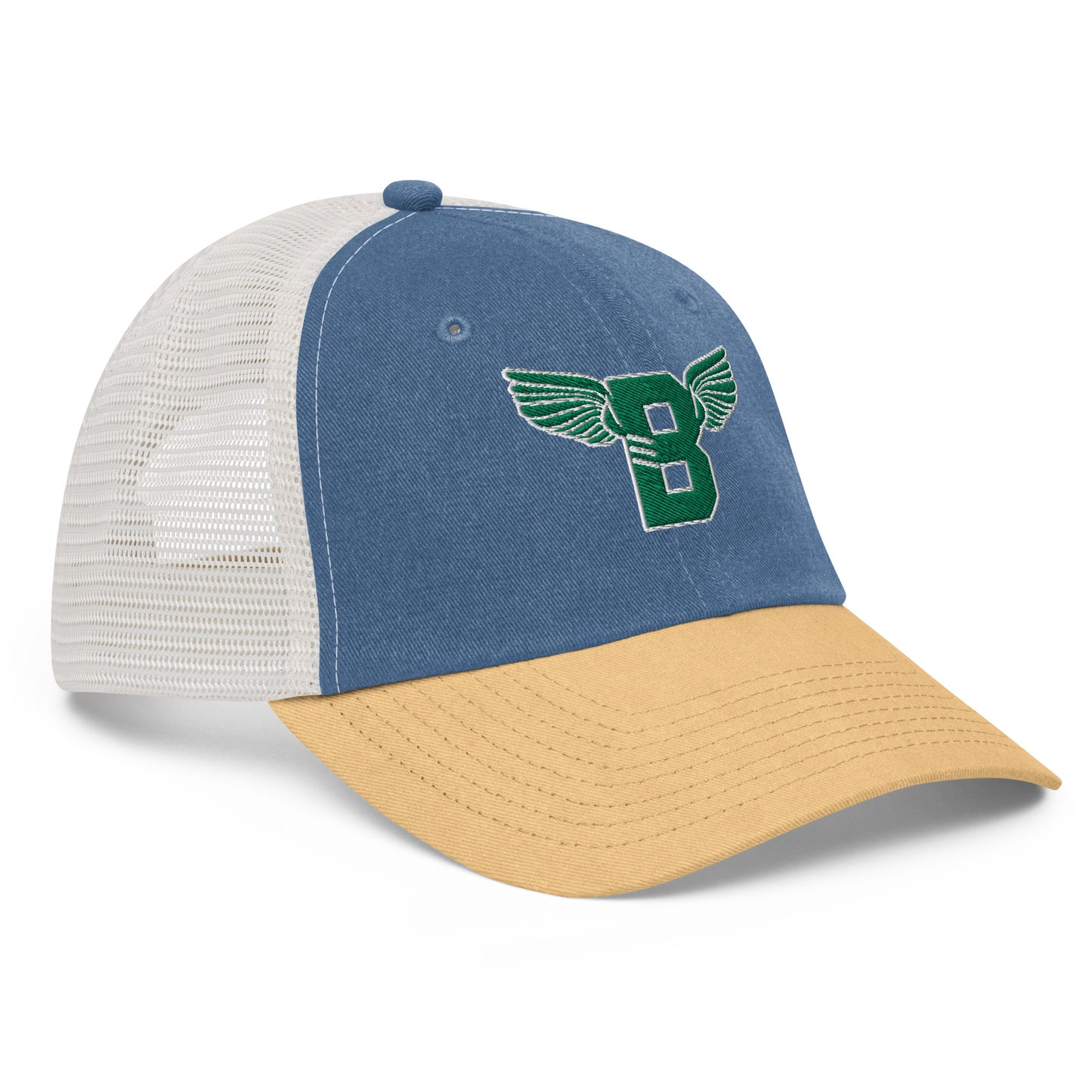 "B" IS FOR BROOKLYN - B-WING MESH DAD HAT (KELLY GREEN STITCH)