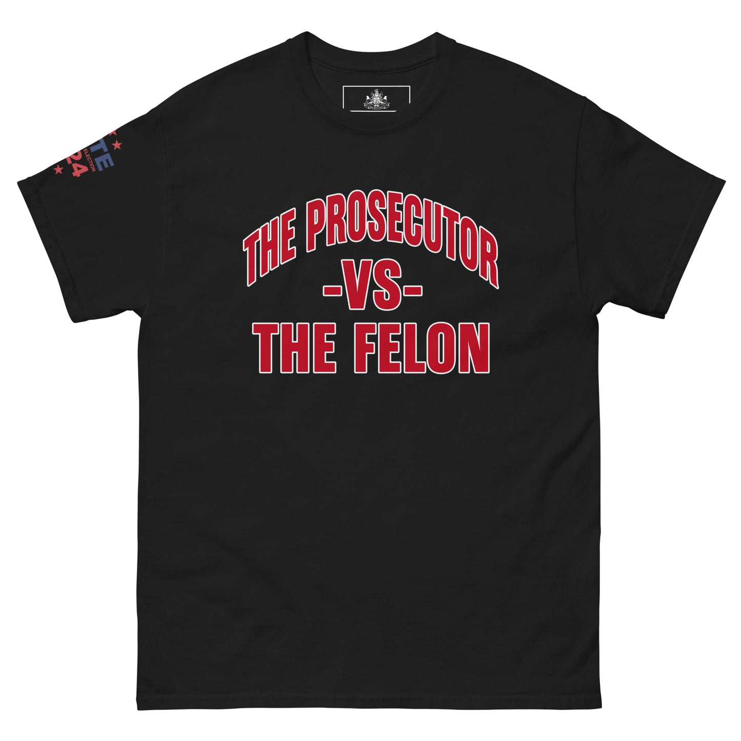 MALA: THE PROSECUTOR VS THE FELON UNISEX TEE (RED/WHITE STROKE)