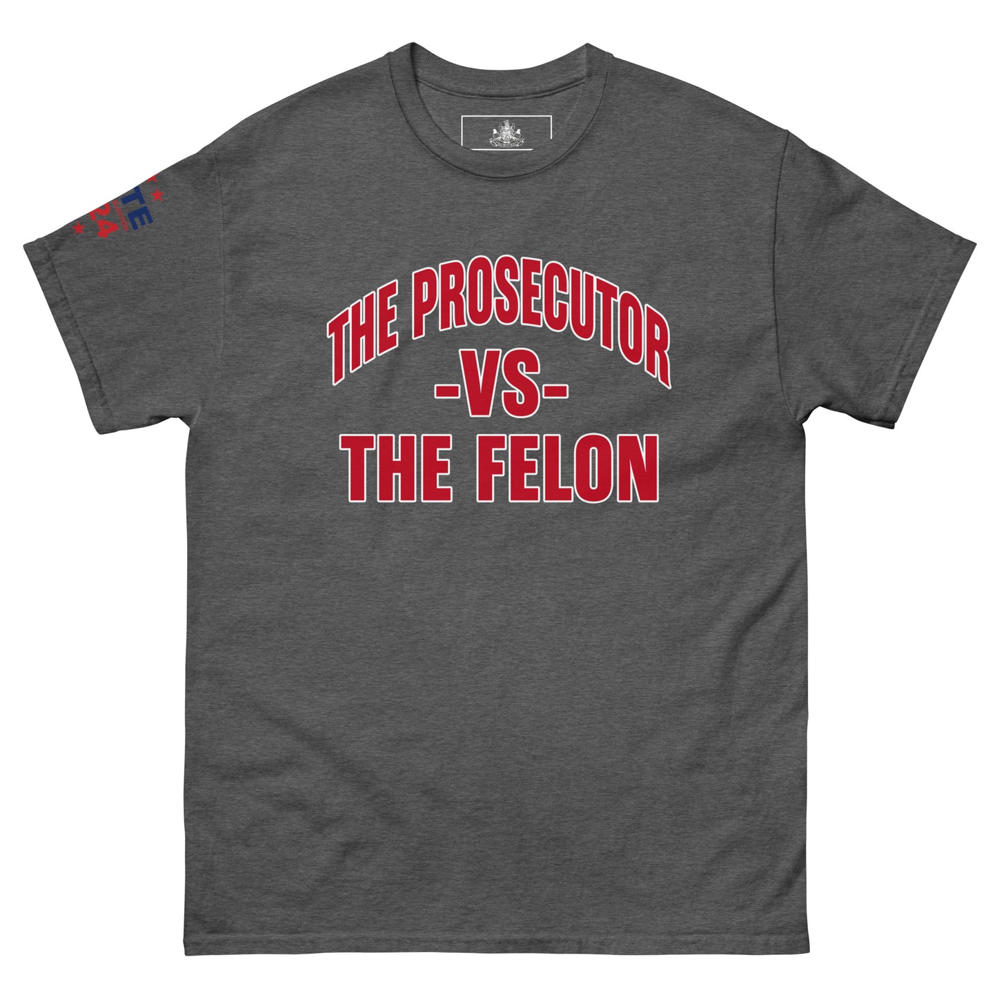 MALA: THE PROSECUTOR VS THE FELON UNISEX TEE (RED/WHITE STROKE)