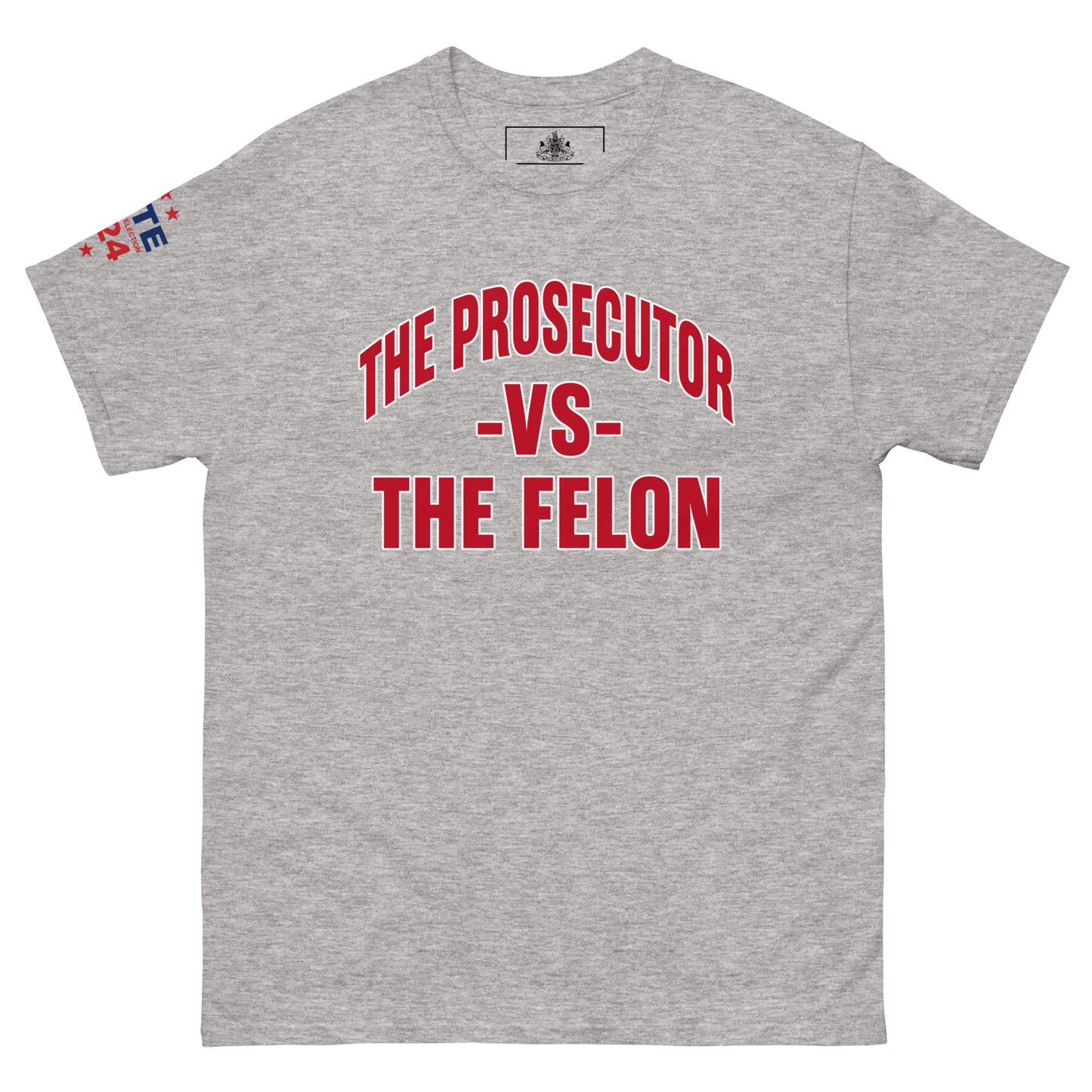 MALA: THE PROSECUTOR VS THE FELON UNISEX TEE (RED/WHITE STROKE)