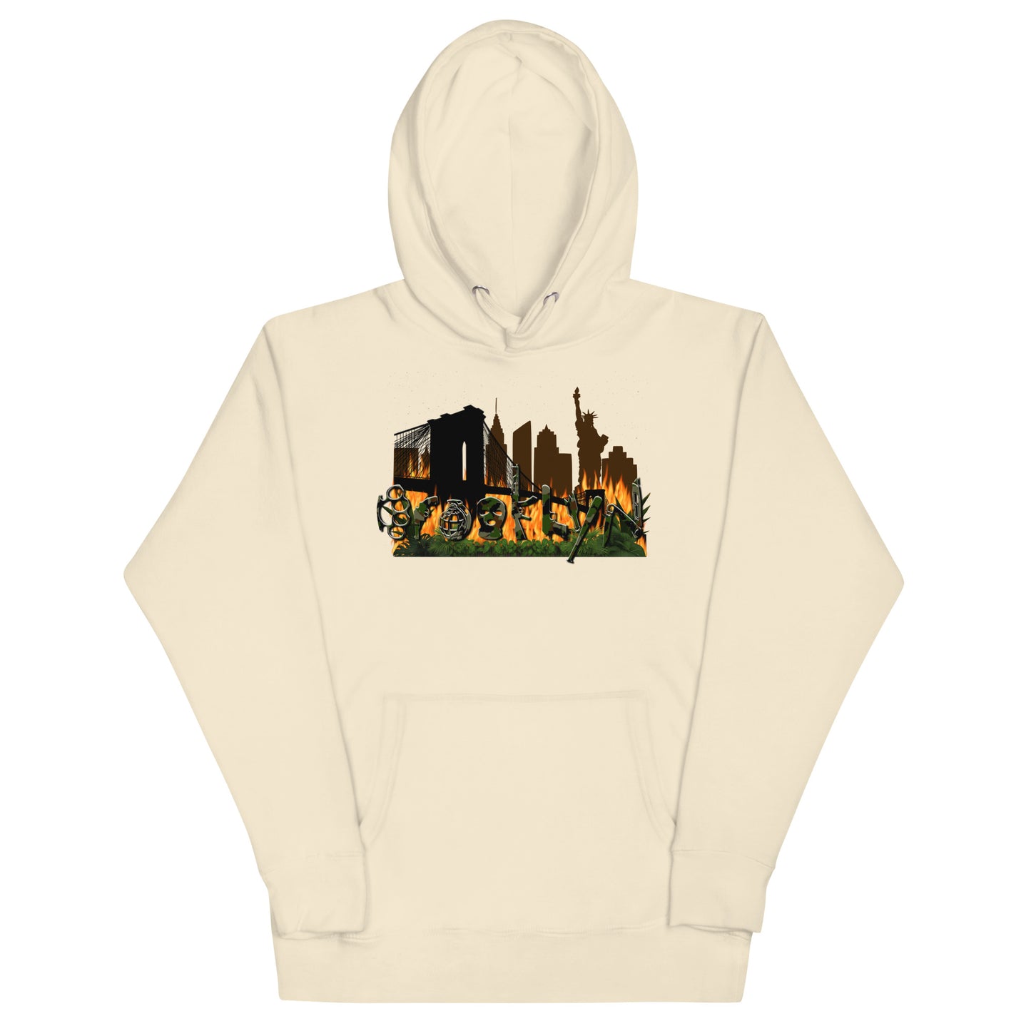 BROOKLYN ANARCHY BURNING CITY CAMO UNISEX HOODIE