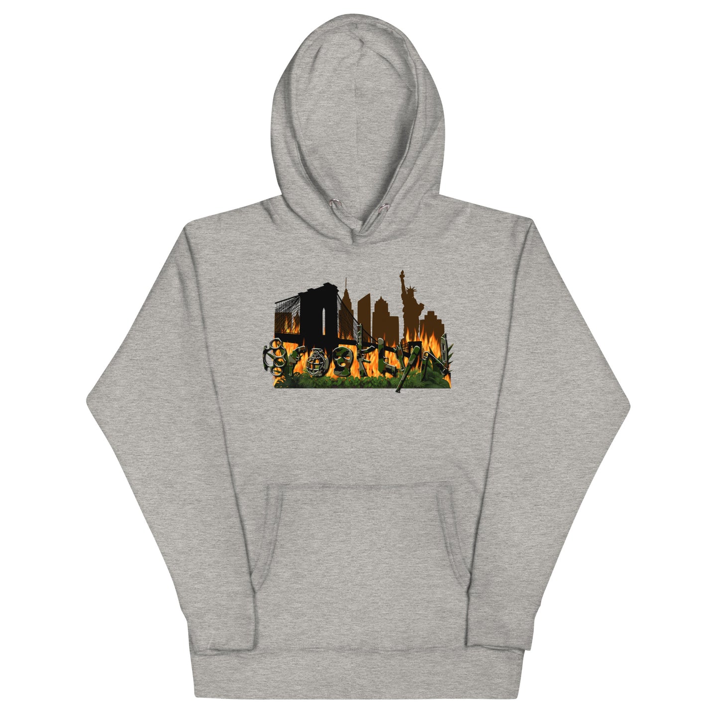 BROOKLYN ANARCHY BURNING CITY CAMO UNISEX HOODIE