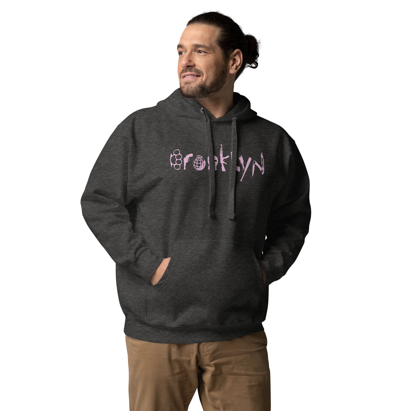 BROOKLYN ANARCHY UNISEX HOODIE (FONDANT PINK)