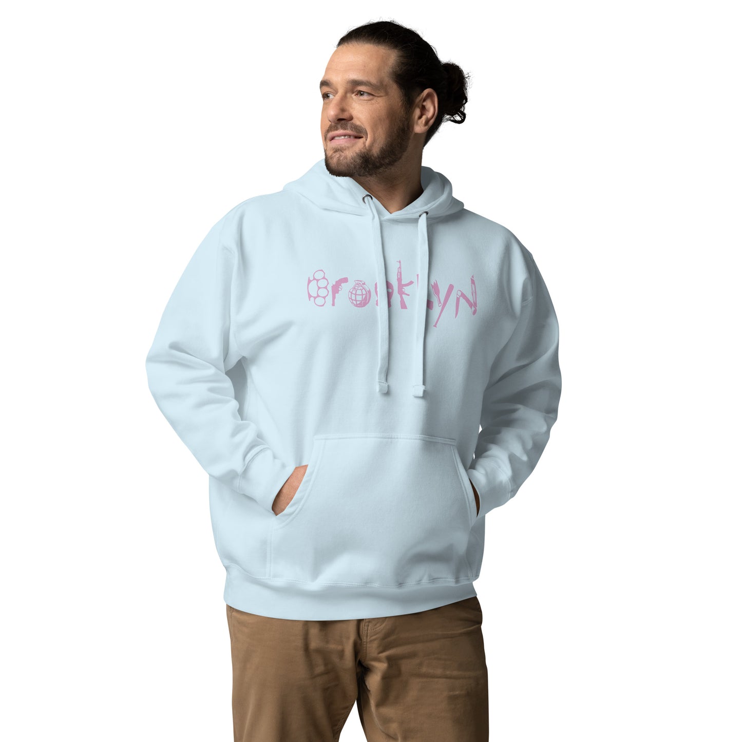 BROOKLYN ANARCHY UNISEX HOODIE (FONDANT PINK)