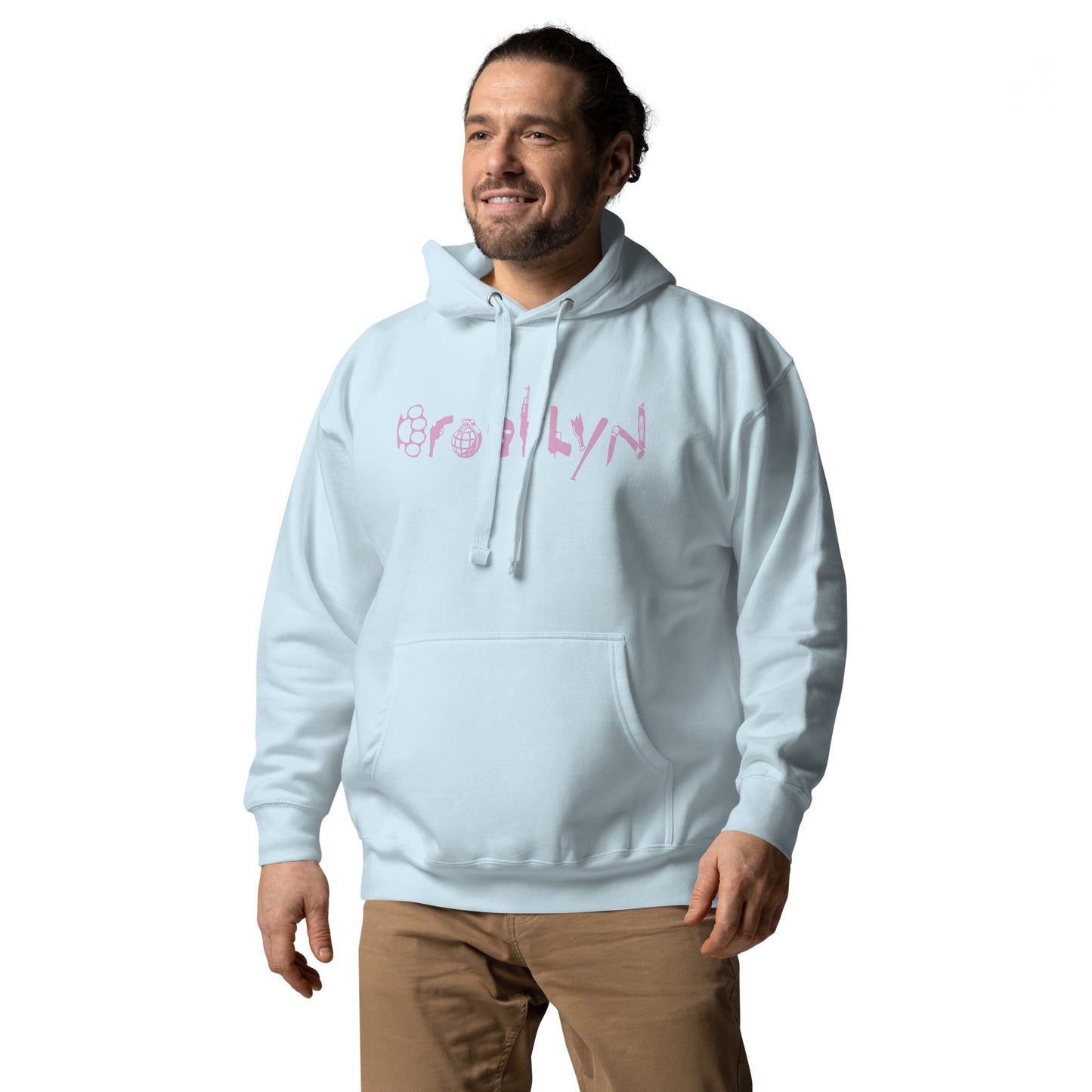 BROOKLYN ANARCHY UNISEX HOODIE (FONDANT PINK)