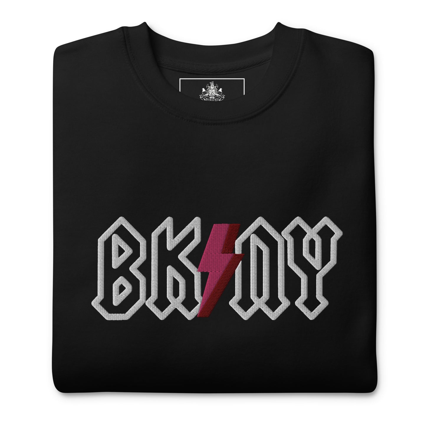 BK ROX - AC/DC STYLE BK/NY 3D BOLT (WHITE/MAGENTA) UNISEX SWEATSHIRT