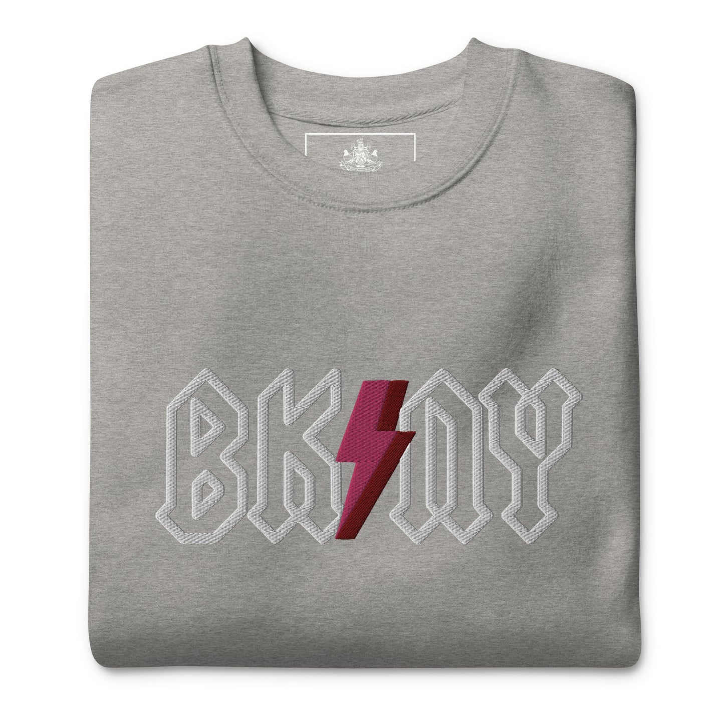 BK ROX - AC/DC STYLE BK/NY 3D BOLT (WHITE/MAGENTA) UNISEX SWEATSHIRT