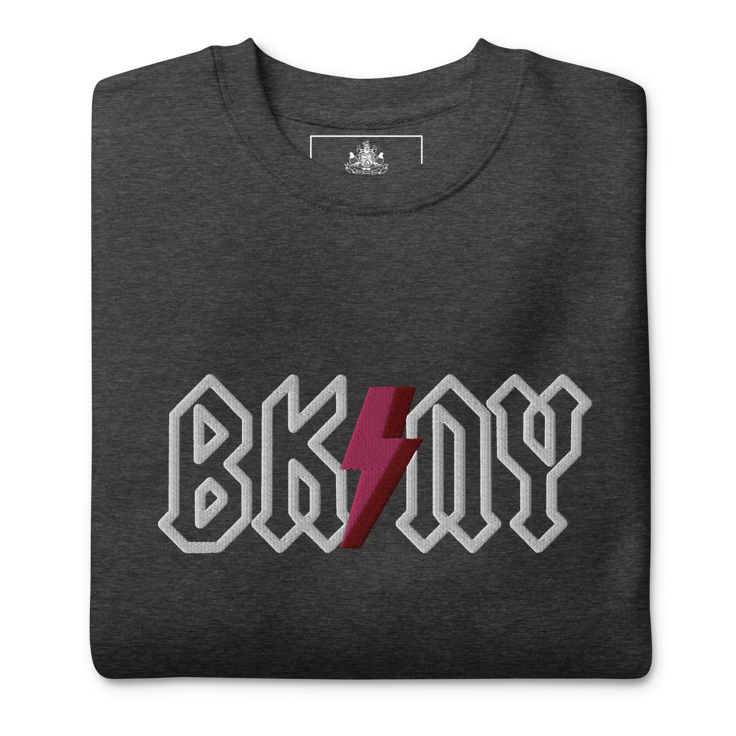 BK ROX - AC/DC STYLE BK/NY 3D BOLT (WHITE/MAGENTA) UNISEX SWEATSHIRT