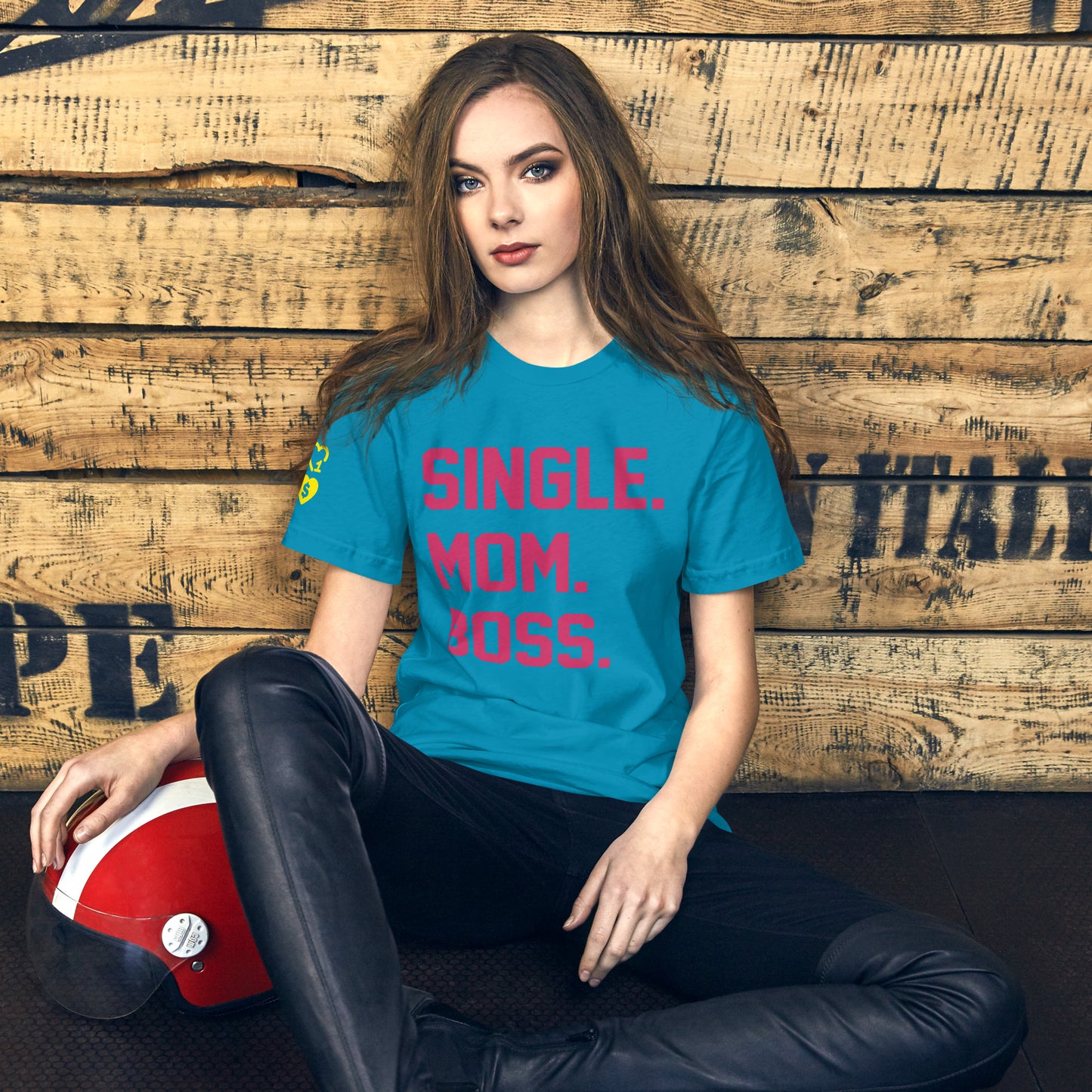 SINGLE. MOM. BOSS. T-SHIRT (PINK + YELLOW)