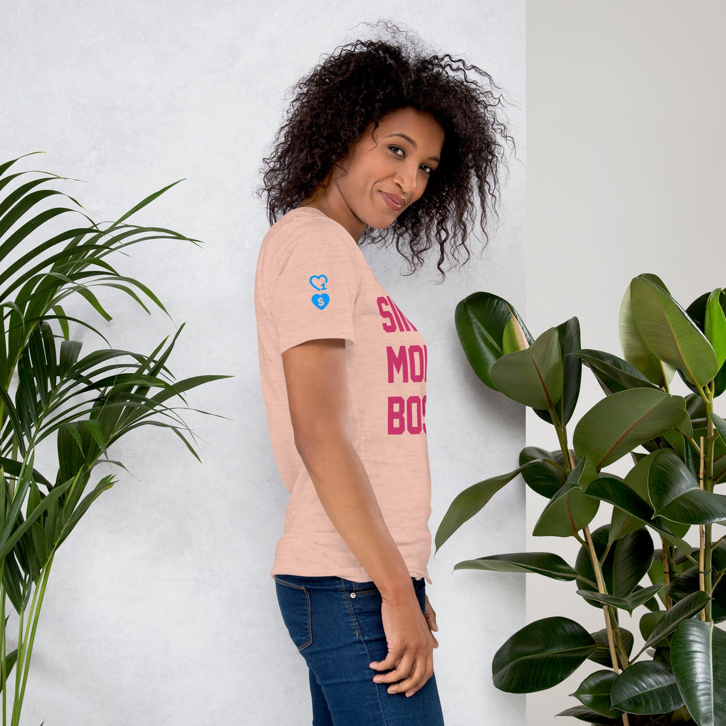 SINGLE. MOM. BOSS. T-SHIRT (PINK + BLUE)