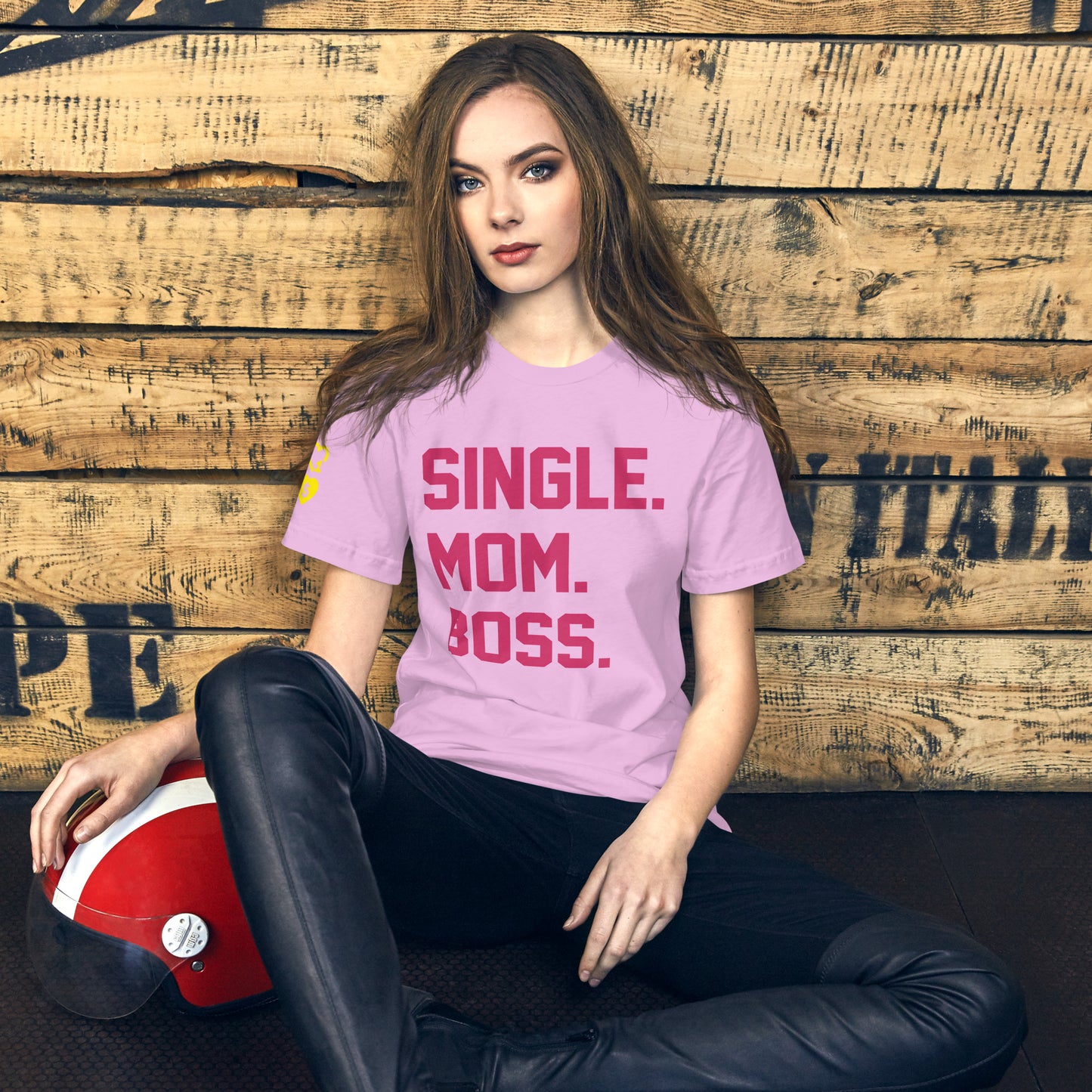 SINGLE. MOM. BOSS. T-SHIRT (PINK + YELLOW)