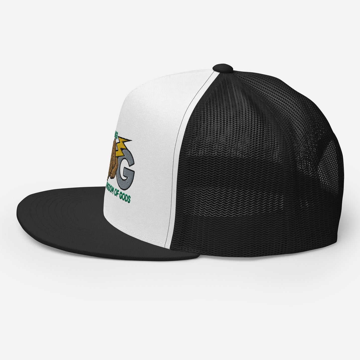 KINGDOM OF GODS - KOG HANDS OF GODS MESH SNAPBACK (Silver&Green Stitch)