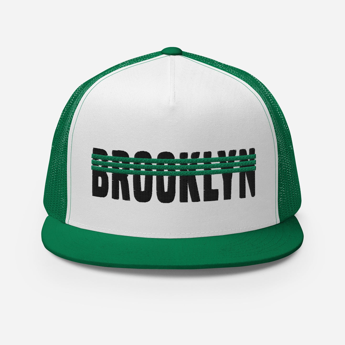 BROOKLYN 3 STRIPE MESH SNAPBACK (GREEN)