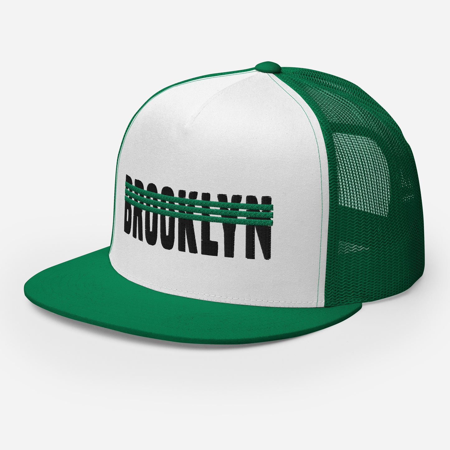 BROOKLYN 3 STRIPE MESH SNAPBACK (GREEN)