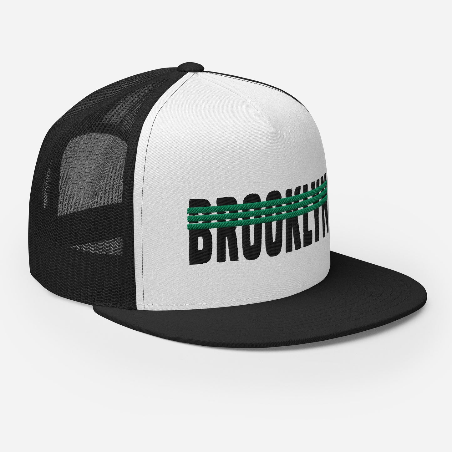 BROOKLYN 3 STRIPE MESH SNAPBACK (GREEN)