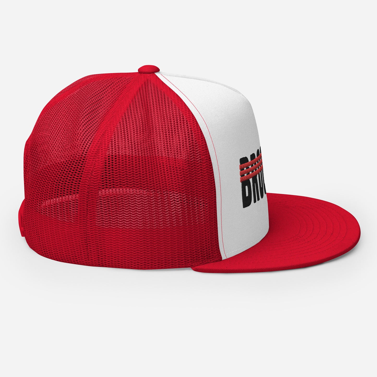 BROOKLYN 3 STRIPE MESH SNAPBACK (RED)