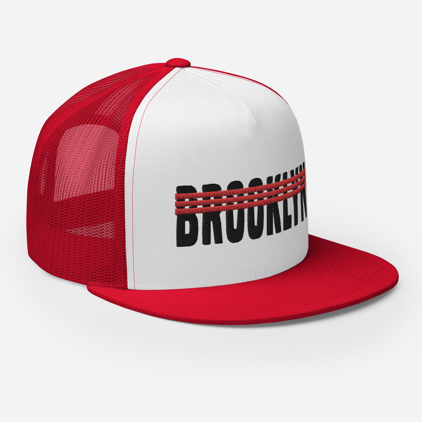 BROOKLYN 3 STRIPE MESH SNAPBACK (RED)