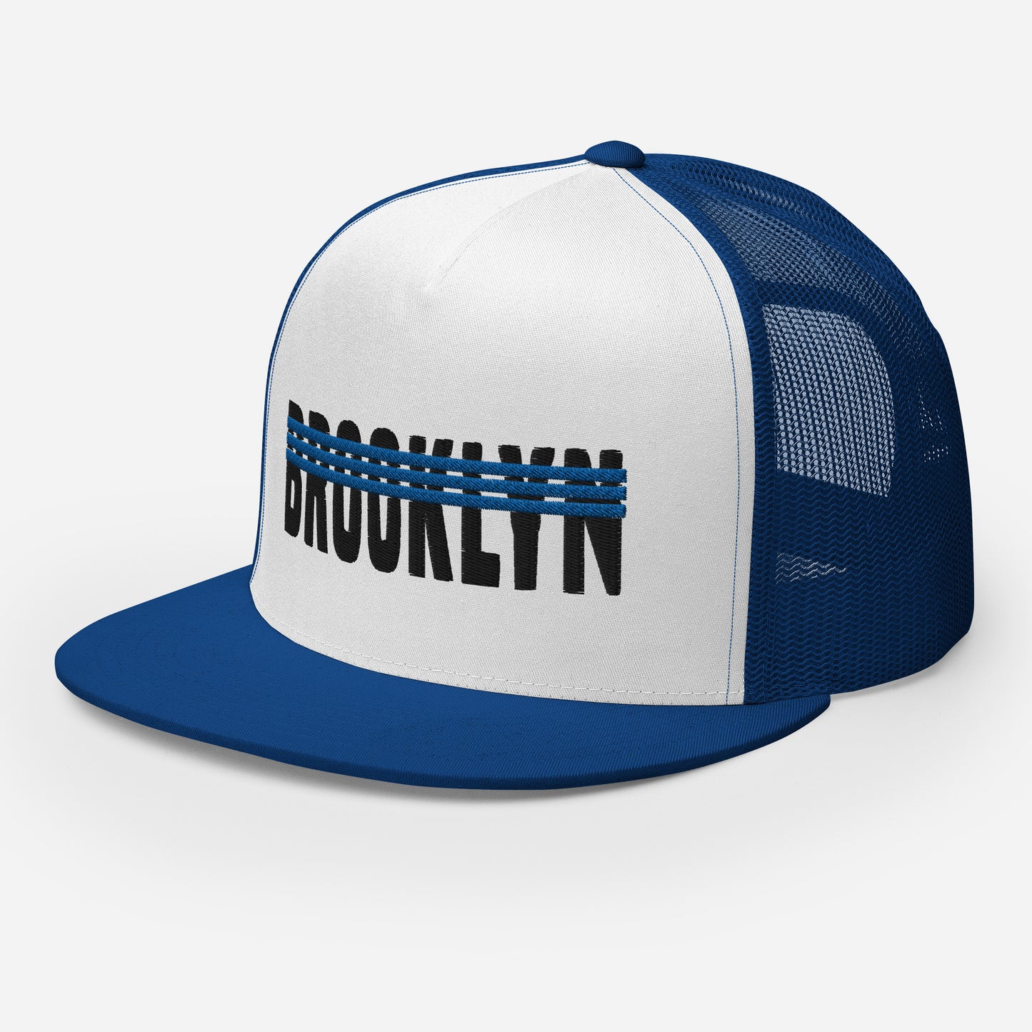 BROOKLYN 3 STRIPE MESH SNAPBACK (BLUE)